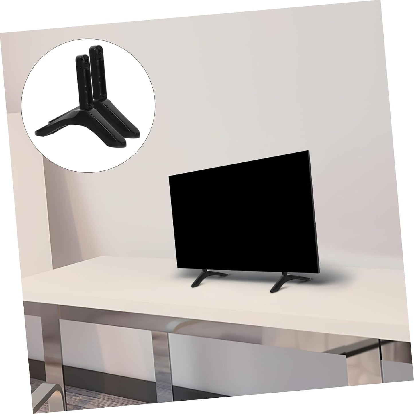 COOLHIYA 1set Tabletop Tv Stand for Installation Heavy-Duty Tv Base Support Stable Design for Secure Viewing Easy