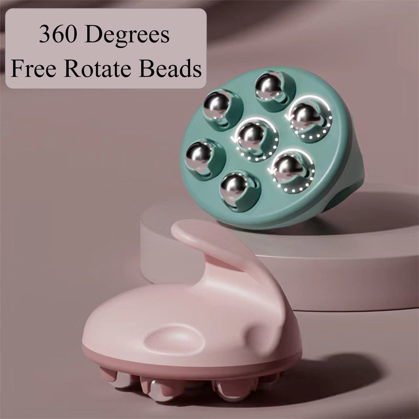 WMM Hand Held Massager, Full Body Massage Tool with Roller Ball Massager Manual 360-degree-roller for Muscle Back Neck Joint Foot Shoulder Leg Pain Relief with Portable Design