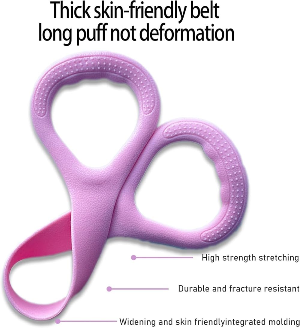 Cur8trends Figure 8 Resistance Band, Silicone, 20 lb Tension, for Arm Workout, Stretching, Yoga, for Women and Men (Purple + Gray)