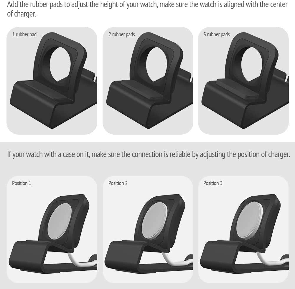 CQ 49mm 46mm 45mm 44mm 42mm 41mm 40mm 38mm 10 9 8 7 6 5 4 3 2, Charger Stand for Apple Watch iWatch Series SE Ultra