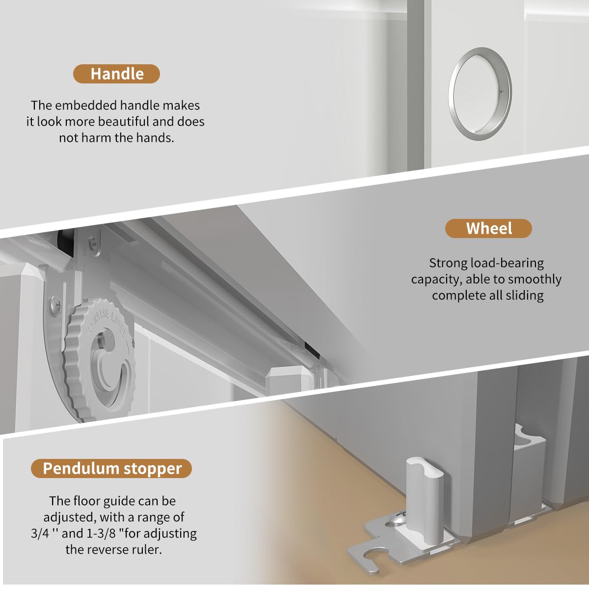 SongYung Bypass Sliding Door Hardware 48", Bypass Wardrobe Closet Door Track Set, Smoothly and Quietly, for 2 Door System