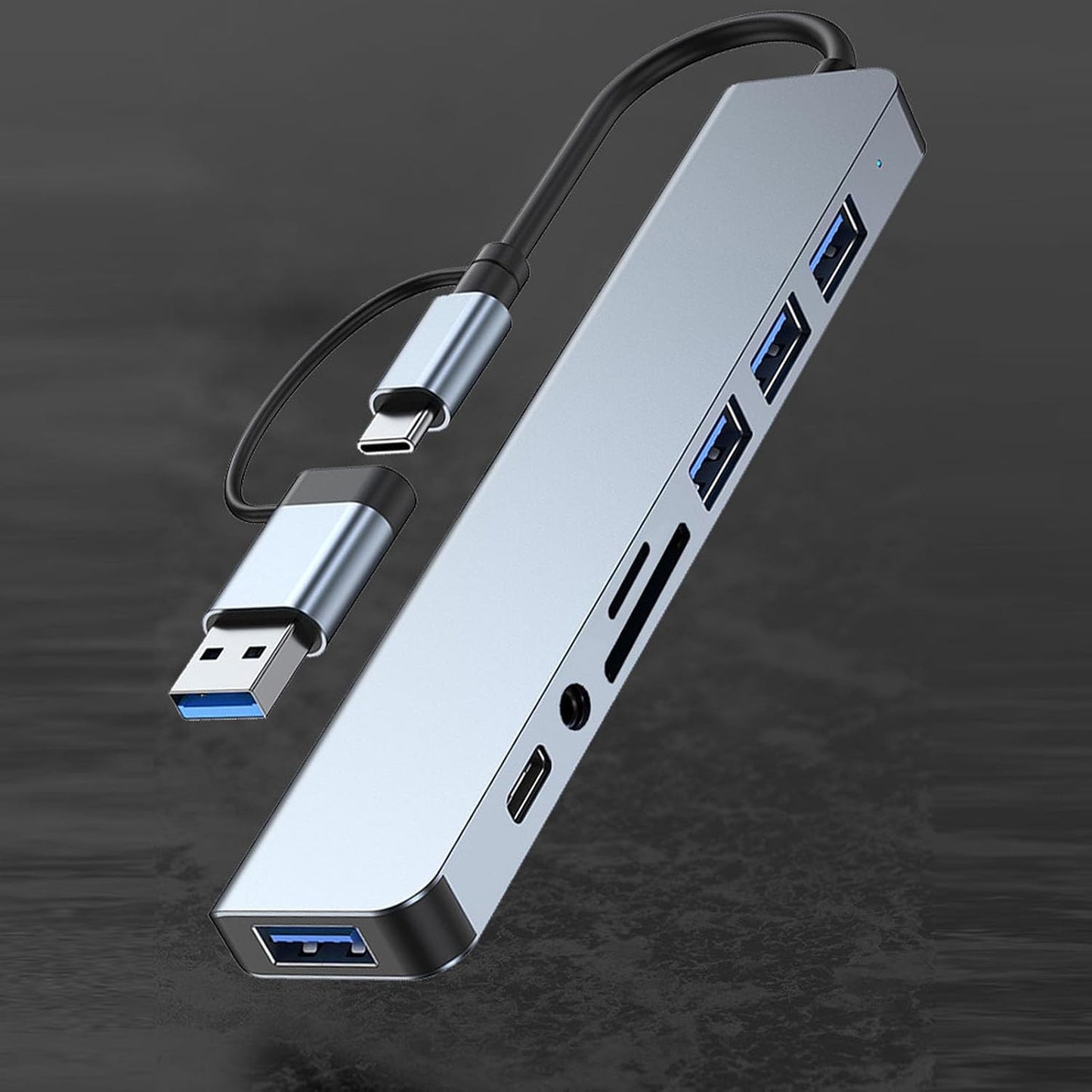 XUMIUZIY 8 1 3.0 in USB C Hub, Aluminum USB C Ethernet Multiport Adapter, Loseless USB Docking Station for Computers