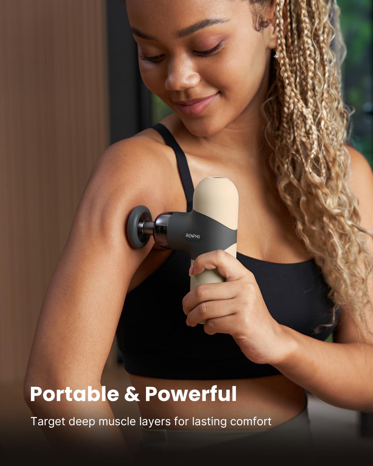 RENPHO Mini Thermal Massage Gun with Heat, Fathers Day Dad Gifts, Portable Deep Tissue Percussion Massager with 4 Heads for Neck & Back Comfort, Ultra-Quiet for Home, Office & Travel, Carry Case