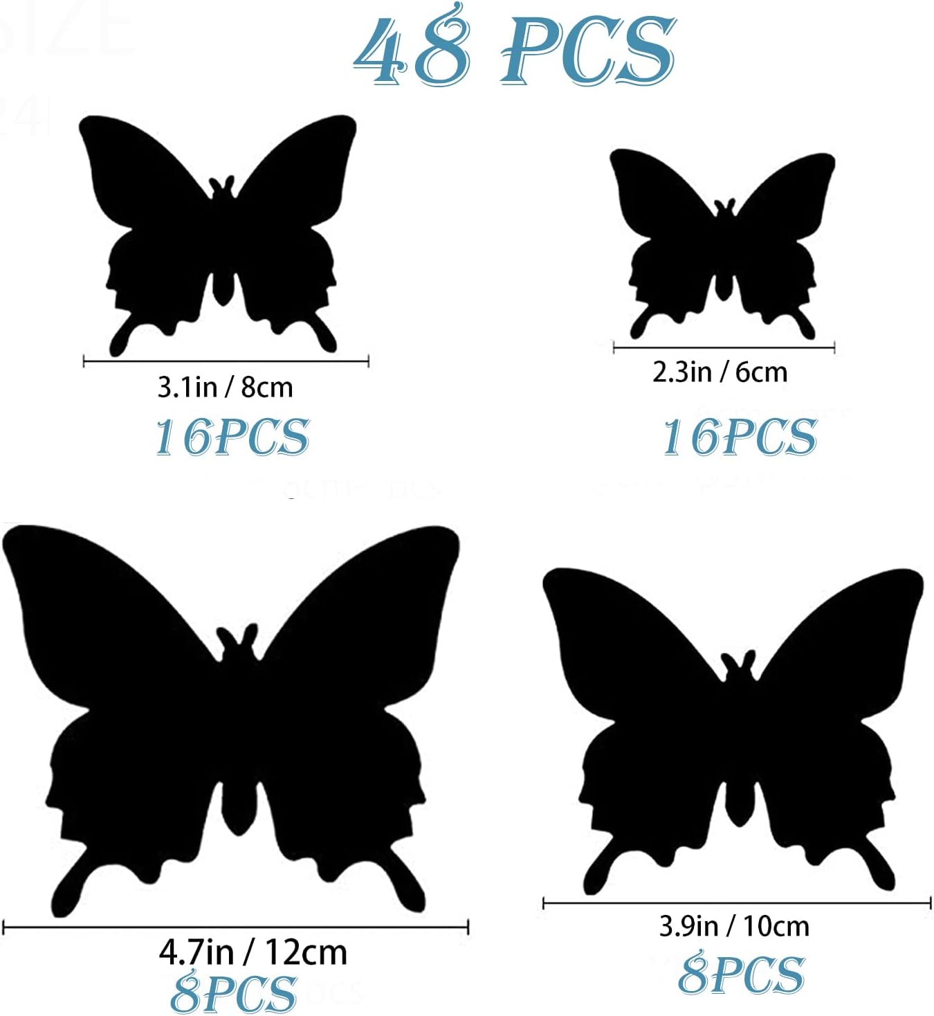 OPSEAM 3D Butterfly Wall Decor - 24/48 PCS Magnetic Stickers for Party Decorations