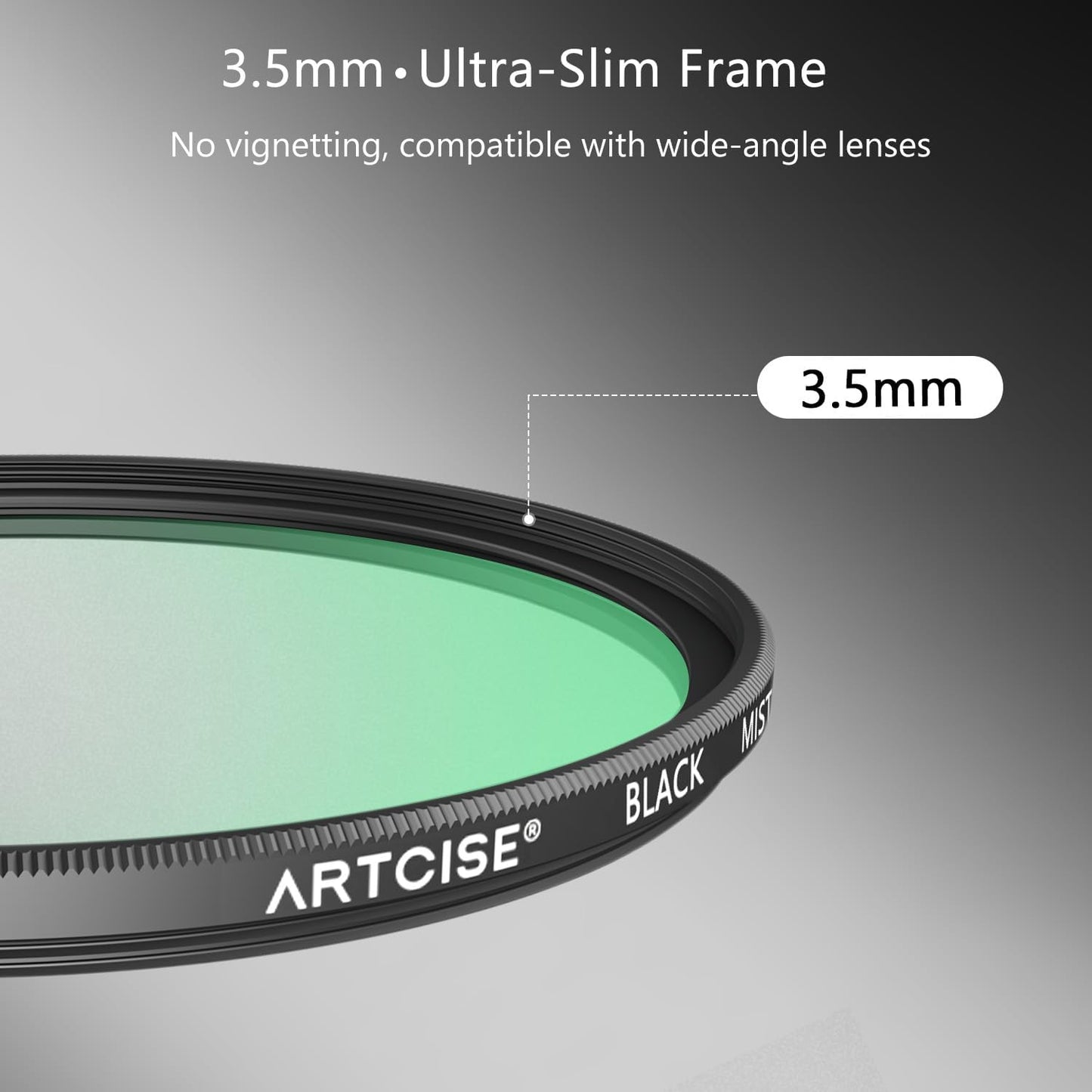 ARTCISE 1/4 67mm (46mm) Black Mist Filter - HD Optical Glass Filter for Cinematic Glow, Reduces Harsh Highlights