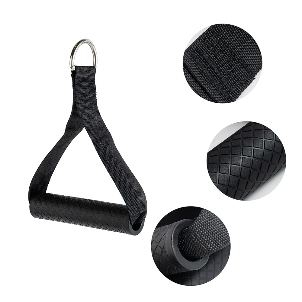 WINDAWNKE 4 Pack Resistance Band Handles, Double D-Ring Grips, Heavy Duty Exercise Handles for Cable Machine Attachment