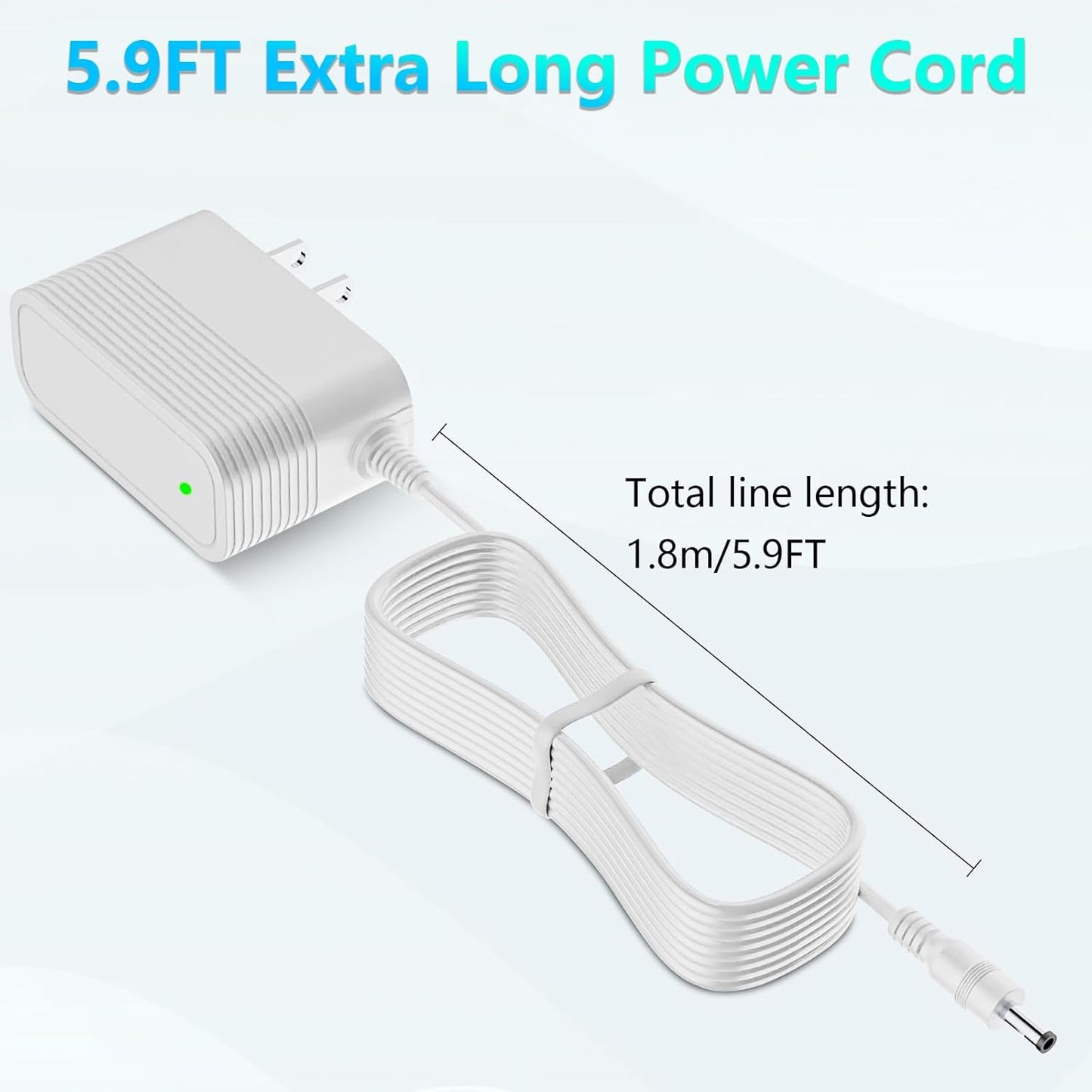 VOJSALDR 5V 5.9ft Power Cord for Hatch Rest Baby Sound Machine, Night Light, Sleep Trainer AC/DC Adapter Power Cord