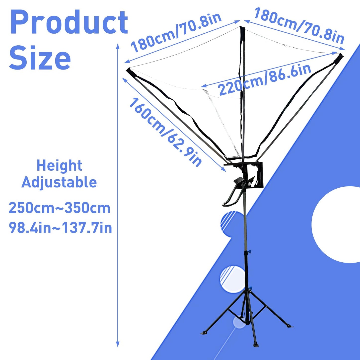 Upgraded Basketball Return Attachment, Adjustable Height Basketball Rebounder, Portable Shot Hoop Trainer with 180° Rotating Track, Rebounder Net Return System for Solo Play and Practice