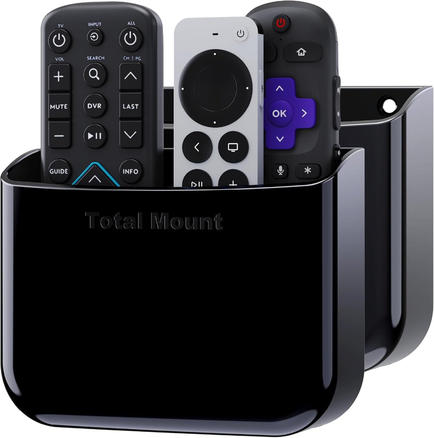 TotalMount 2 3 2) Hole-Free Remote Holders Eliminate Need to Drill Holes in Your Wall (for or Remote Controls Black