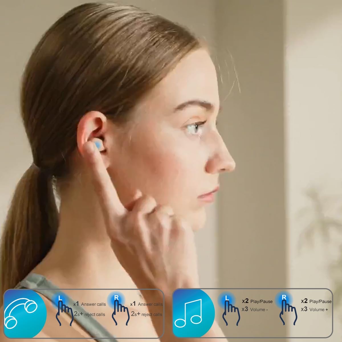 Z1, Extra-Small Wireless Earbuds for Small Ears Semi-in Ear Bluetooth Invisible Headphones, Low-Profile & Lightweight