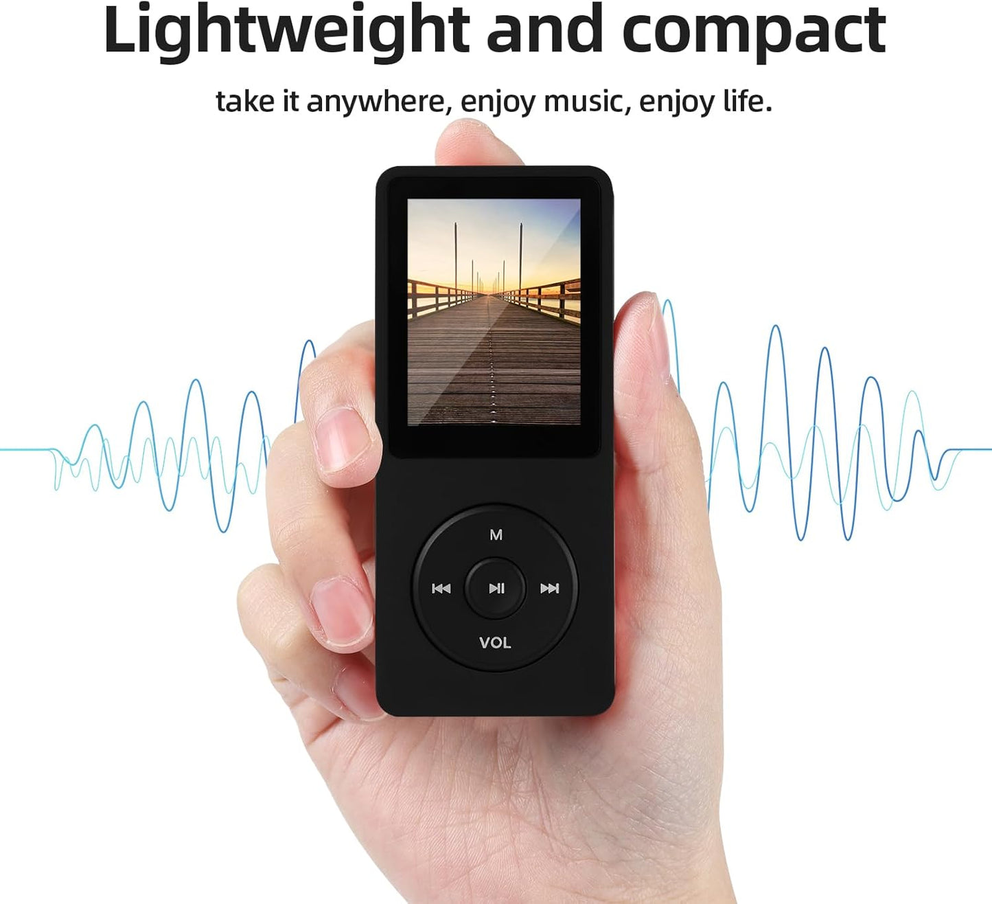 Muhivuts MP3 32GB Card,1.8-inch Player is a Portable Music Player with a Micro sd Screen,with Speaker,FM