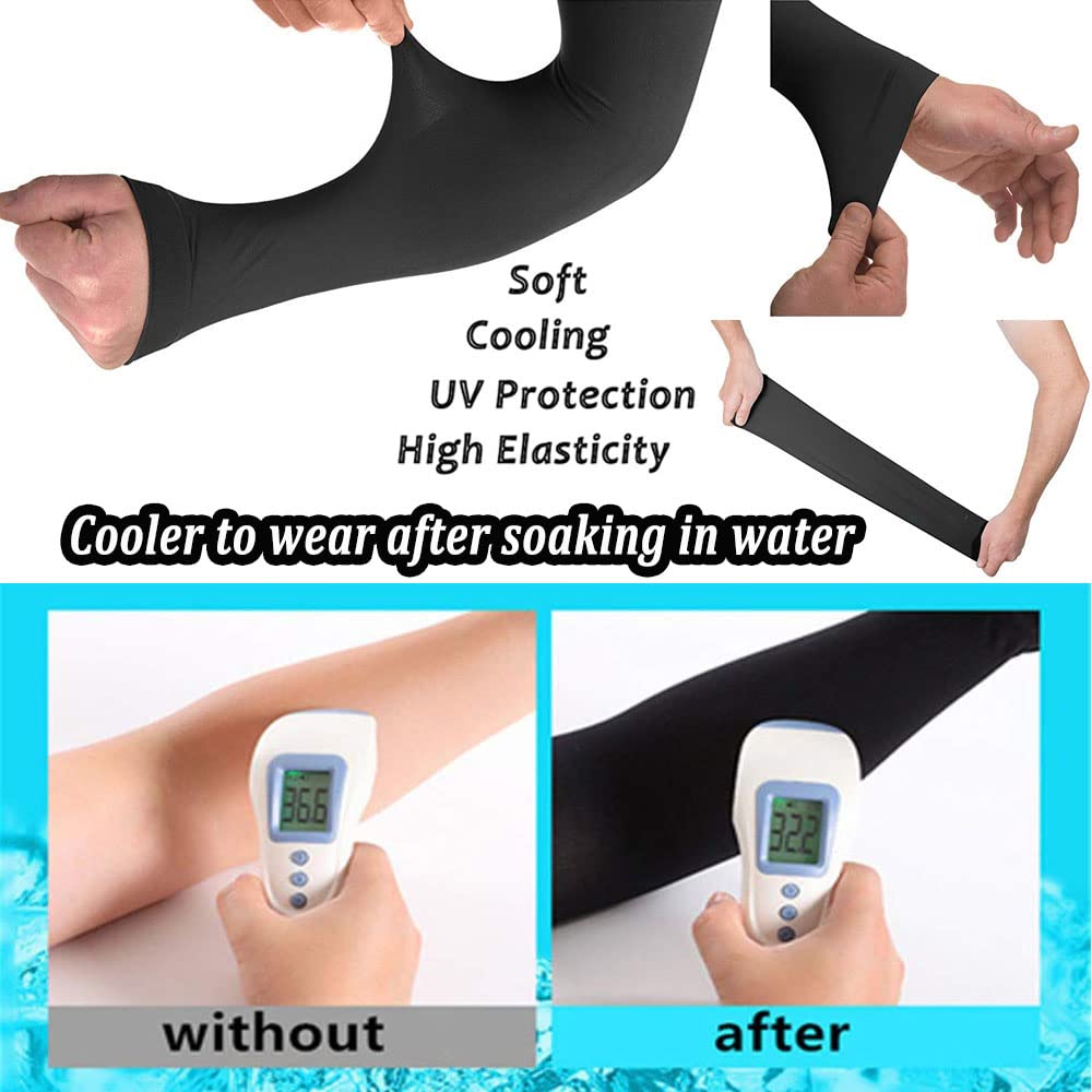 YQXCC 6 Pairs Arm Sleeves for Men Women | UPF 50 Cooling UV Sun Protection | Sports Compression Sleeves