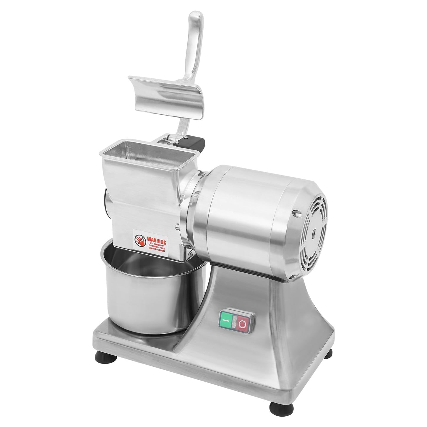 Commercial Cheese Grater for Block Cheese, 110V 550W Electric Cheese Grinder Machine 88lbs/H Heavy Duty Stainless Steel Automatic Butter Bread Bran Mill with Safety Shield & Bucket