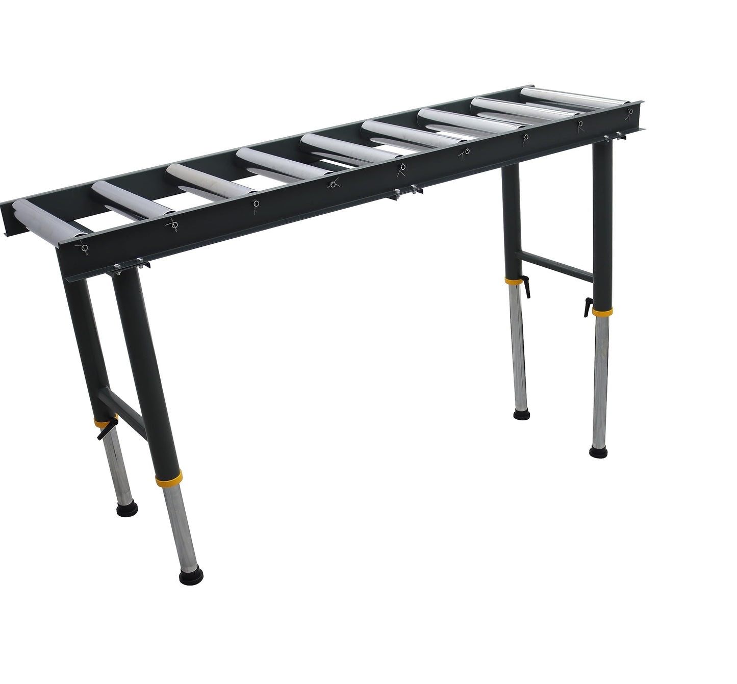 INTSUPERMAI 9 Rolls Adjustable Conveyor Roller Heavy-Duty StandTable Adjustable Roller Conveyor Feed Stand Roller Table Conveyor Stand 440 Lbs