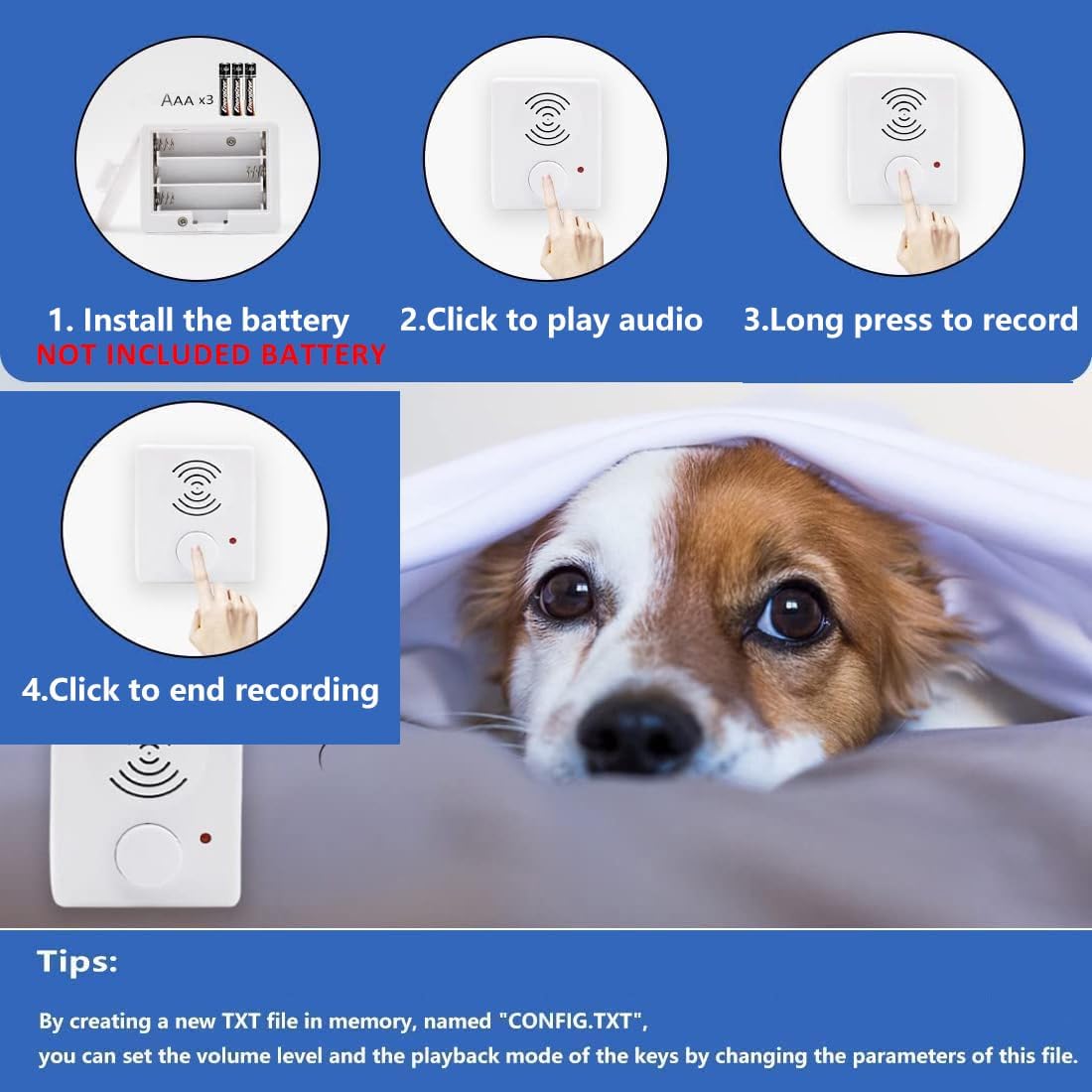 XLW 16 Minutes Voice Recorder for Stuffed Animals,Voice Box for Recordable Presents Button Sound Box for Crafters