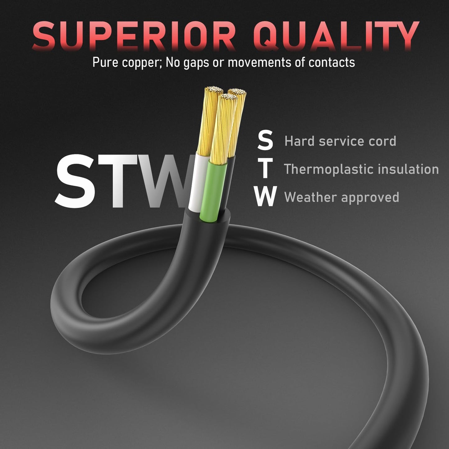 YESWELDER 50ft 250 Volt Welder Extension Cord 8 AWG Power Extension for Welding Machines， NEMA 6-50P to 6-50R