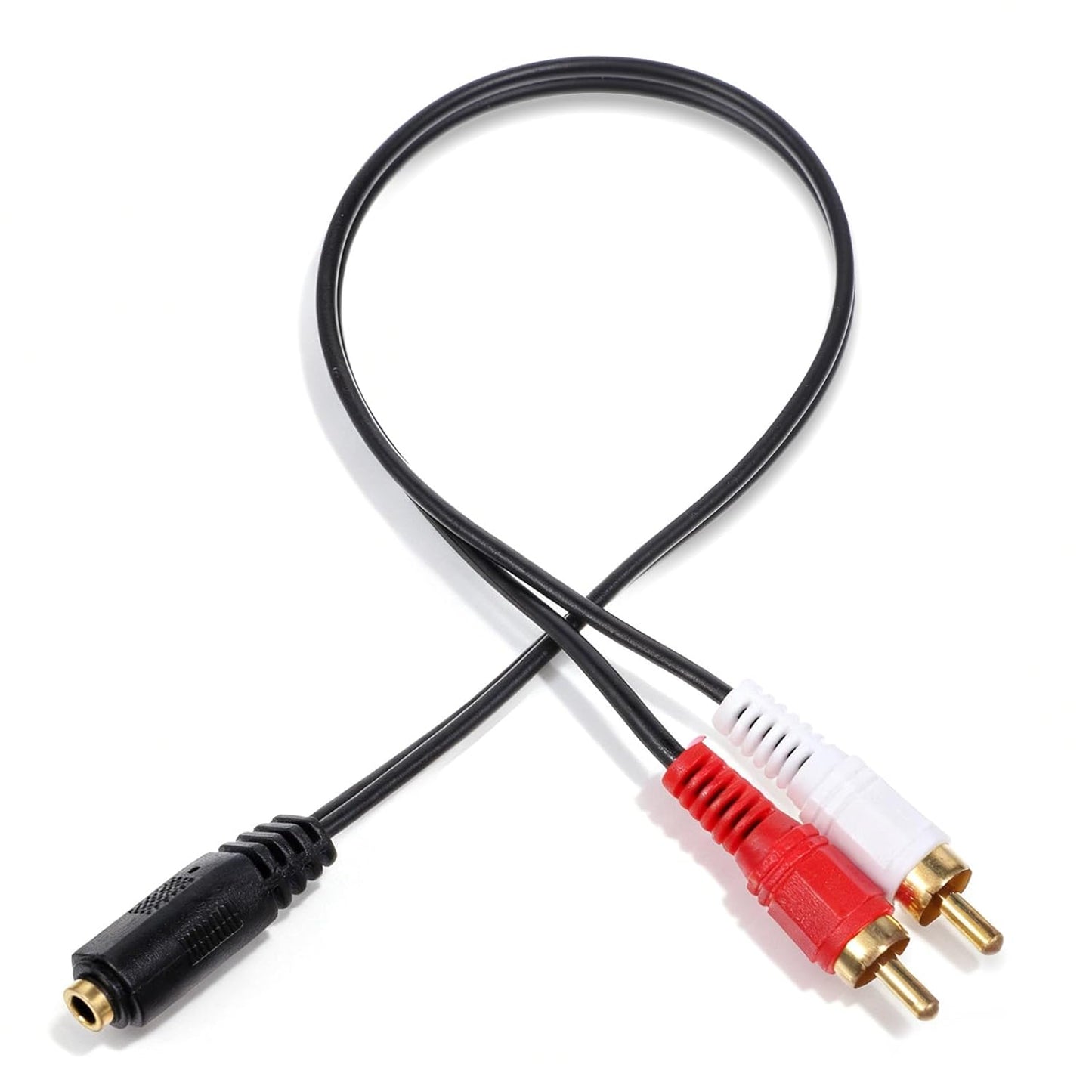 Xyembu 3.5mm 2 (1ft) MP3, Female to RCA Splitter Male Stereo Audio Y Cable Stereo RCA Y Splitter Audio Adapter with OFC