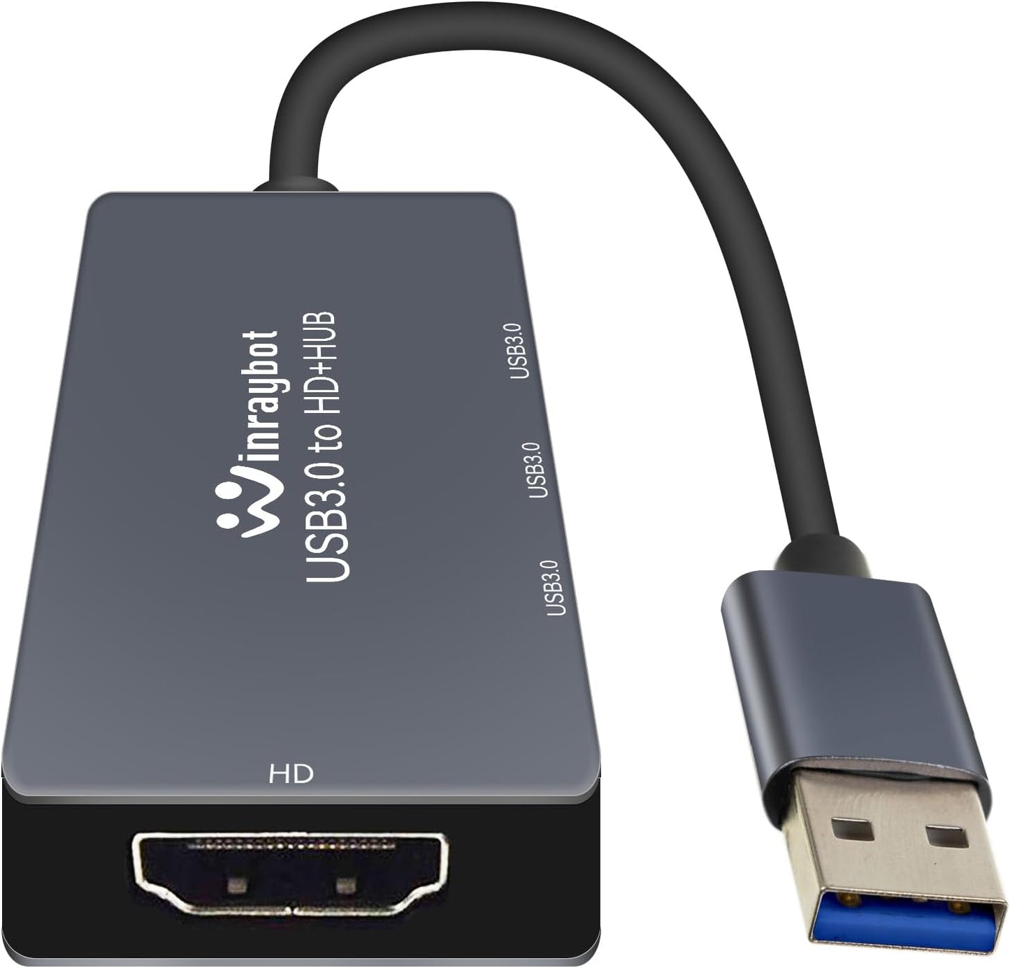 WinRaybot 1080P@60Hz 5Gbps 7/10/11, 10.15+, USB to HDMI Adapter for Monitor Display with High Speed Transmission