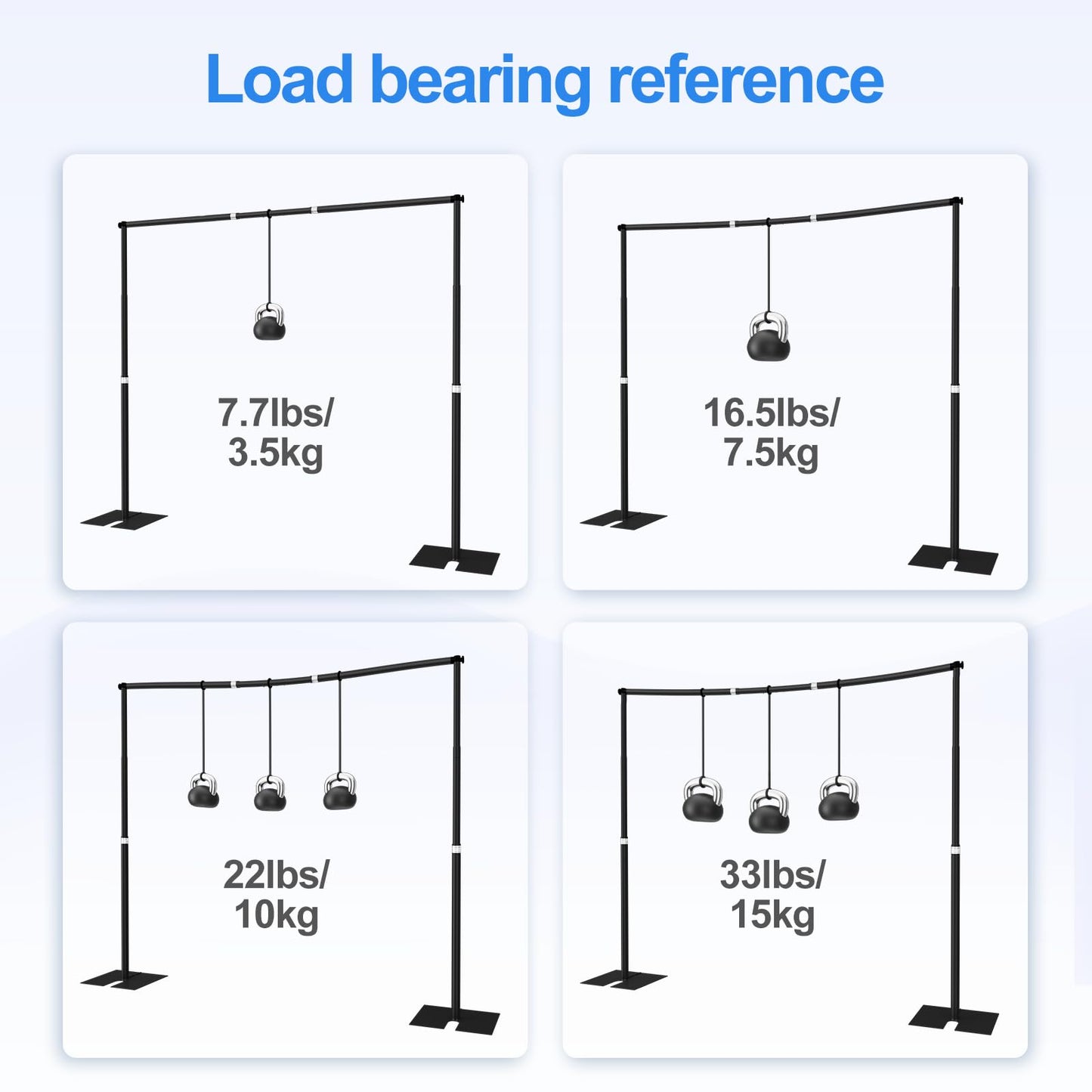 EMART Heavy Duty Backdrop Stand for Parties, 10x10 ft Pipe and Drape Adjustable Back Drop Stand Kit with Flat Base, Sturdy Photo Background Frame Diy Pole for Flower Wall Wedding Curtain