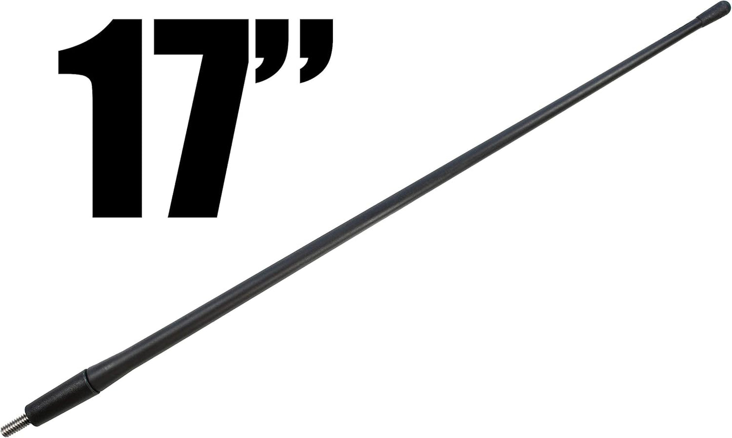Votex 17 Inch - All-Terrain Flexible Rubber Antenna is Compatible with Sangean Radio - Spring Steel Internal Core