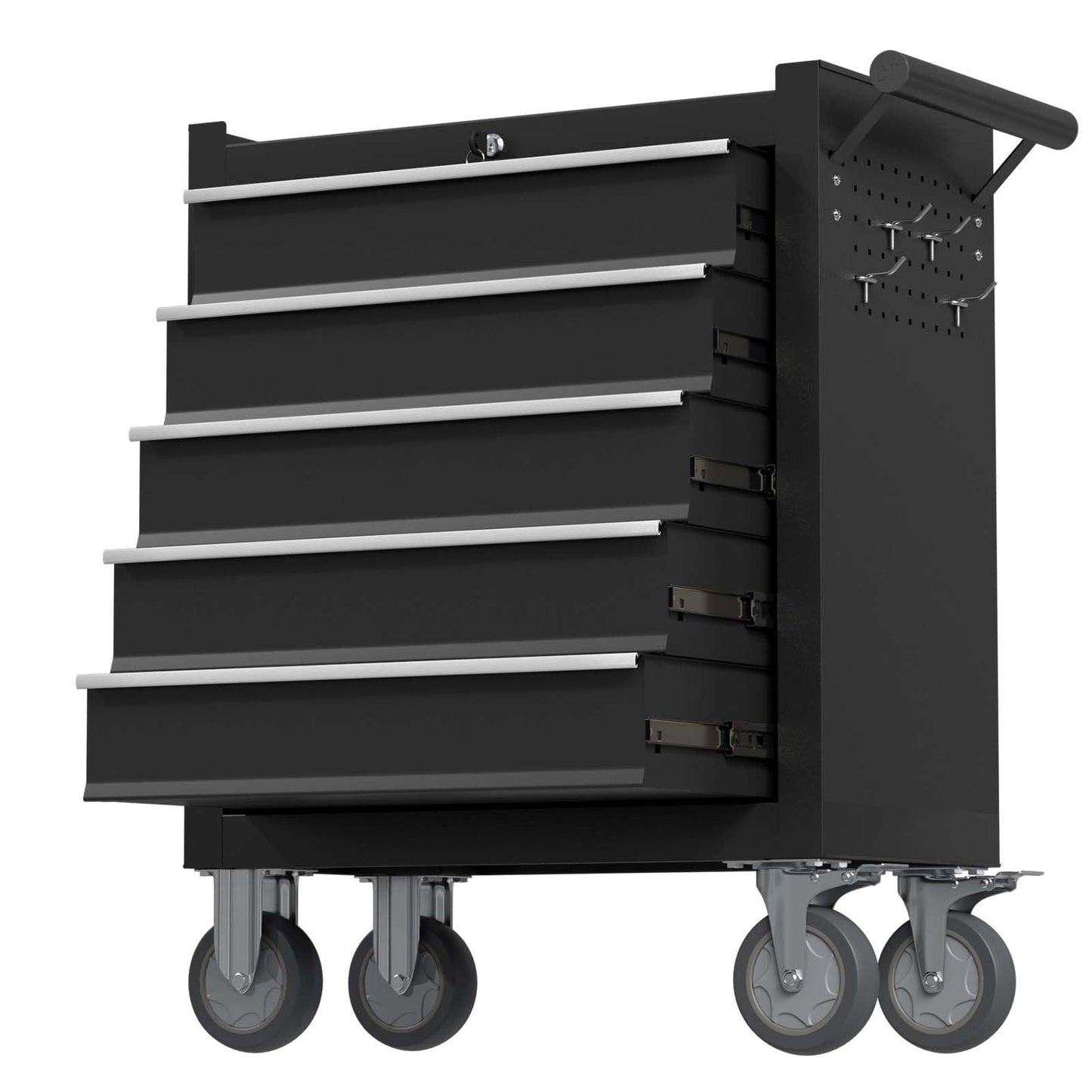 Yaciente 5-Drawer Tool Chest, Rolling Tool Box with Wheels, High Capacity Detachable Mobile Tool Storage Cabinet for Workshop, Garage, Mechanics and Repair Room (Black, 5-Drawer)
