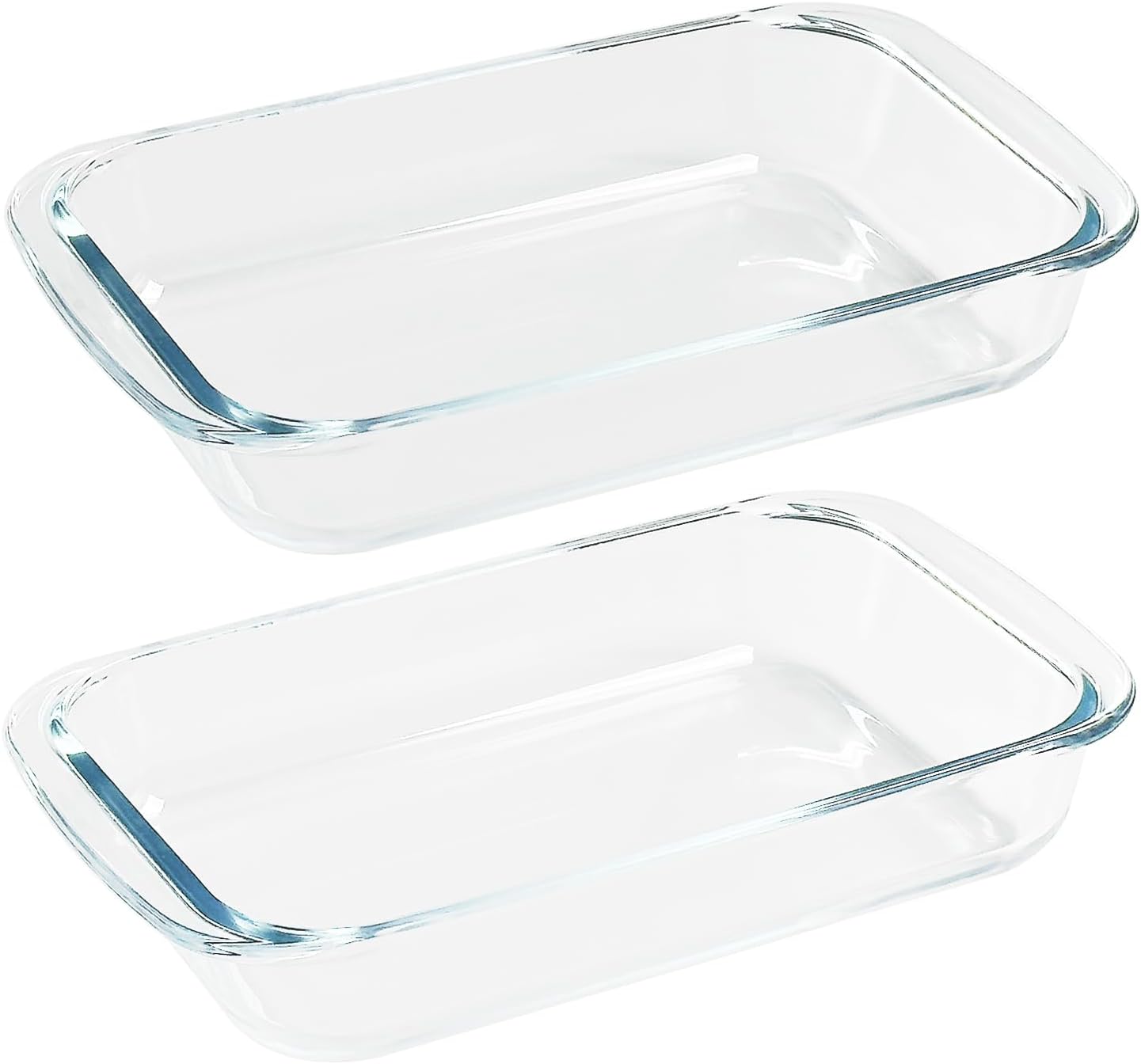 Regine Switzerland 1-Quart Tempered Glass Baking Dishes - Personal Sized Oblong Cookware (2 Pack)
