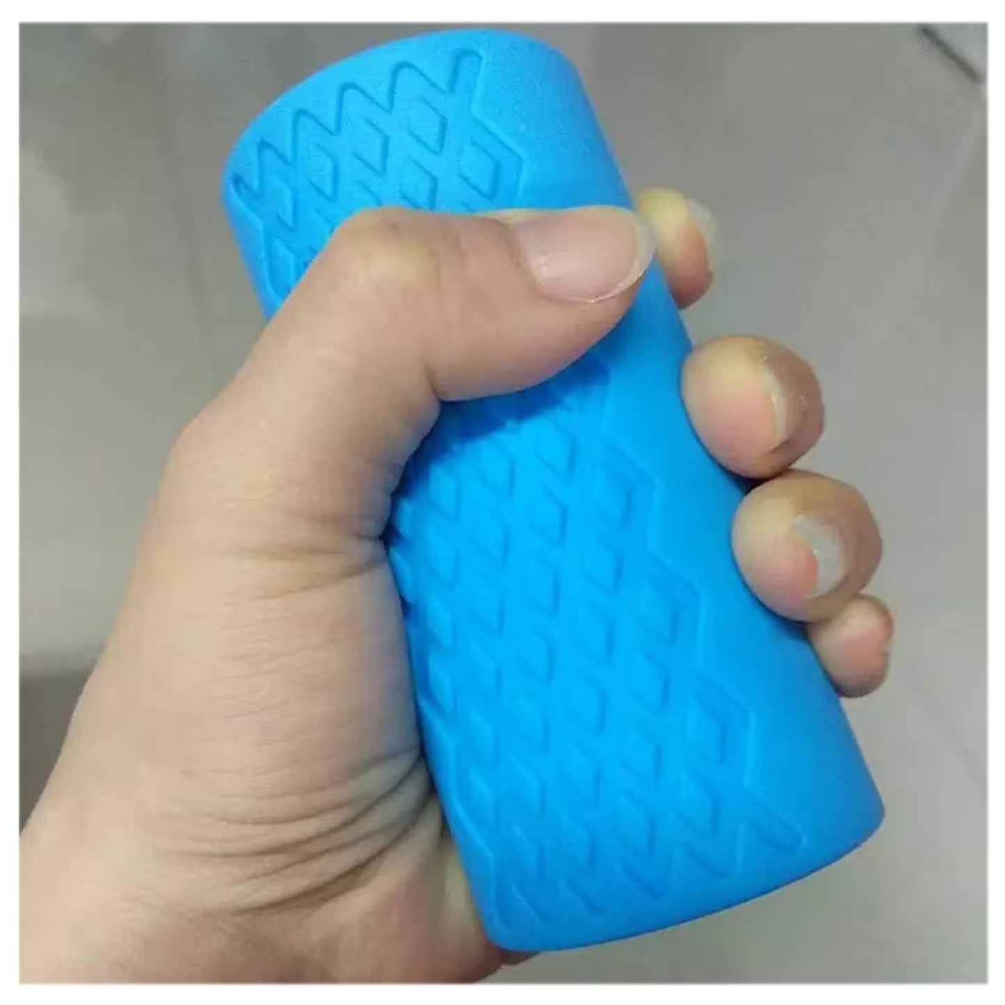 Rubber Barbell Grip, Non-Slip Thick Dumbbell Grip Arm Blaster Adapter, Barbell Clutch Suitable For Row/Puller/Kettlebell, Gym Biceps Arm Muscle Trainer Hands Stress Relieve Blue (1 Pair)