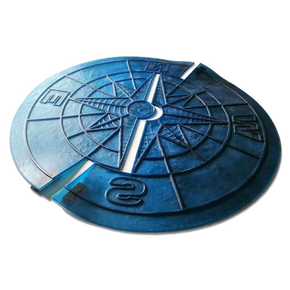 “Round Compass Big” Concrete Stamp – 39" Polyurethane Flexible Mold for Stamping Cement, Plaster, mat for Printing, Decorative Texture Tool for Horizontal & Vertical Surfaces, Durable & Reusable
