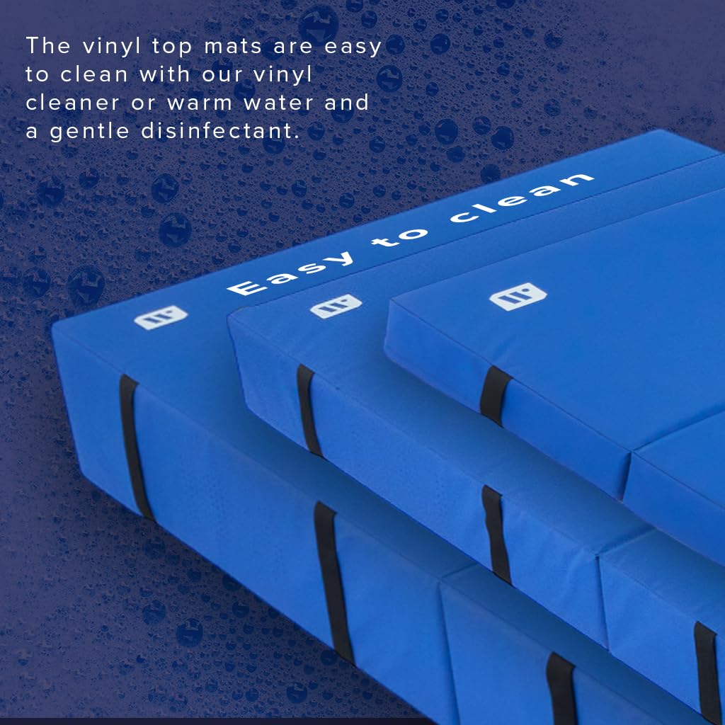 We Sell Mats 12 Inch Thick BiFolding Gymnastics Crash Landing Mat Pad, Safety for Tumbling, Back Handspring Training and Cheerleading, 4 ft x 8 ft, Blue