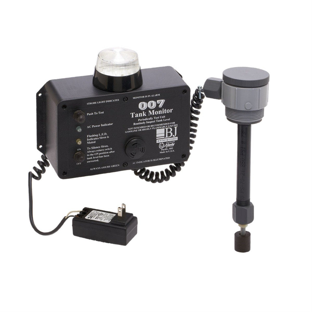 Husky BJE 007 Tank Alarm, Made in USA, Built-in 103 dB Siren and Strobe Light, Remote Monitoring Panel, Model 007575