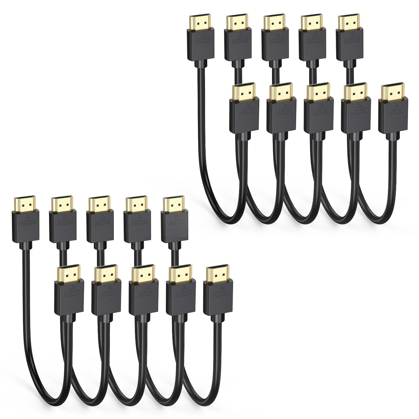 1FT 10-Pack, 4K 1FT Multi-pack,Slim 2.0 1 4K@60Hz,2K@165/144Hz,HDCP 2.2, CL3 Short HDMI Cable HDMI to HDMI Cable HDMI