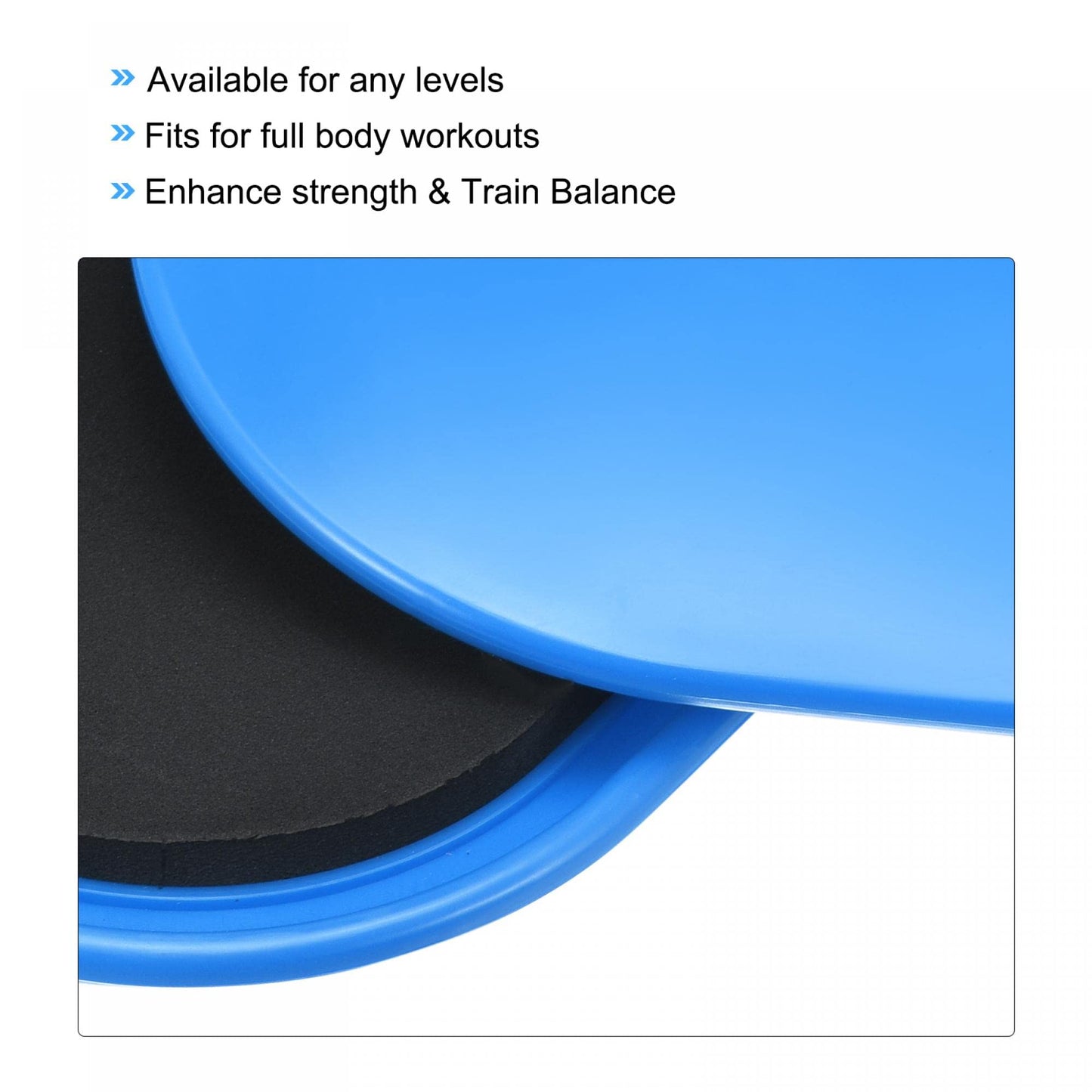 uxcell Exercise Core Sliders, Oval Glider Discs with Feet Covers, Dual Sided Usage in Home Gym for Full Body Workout, Blue
