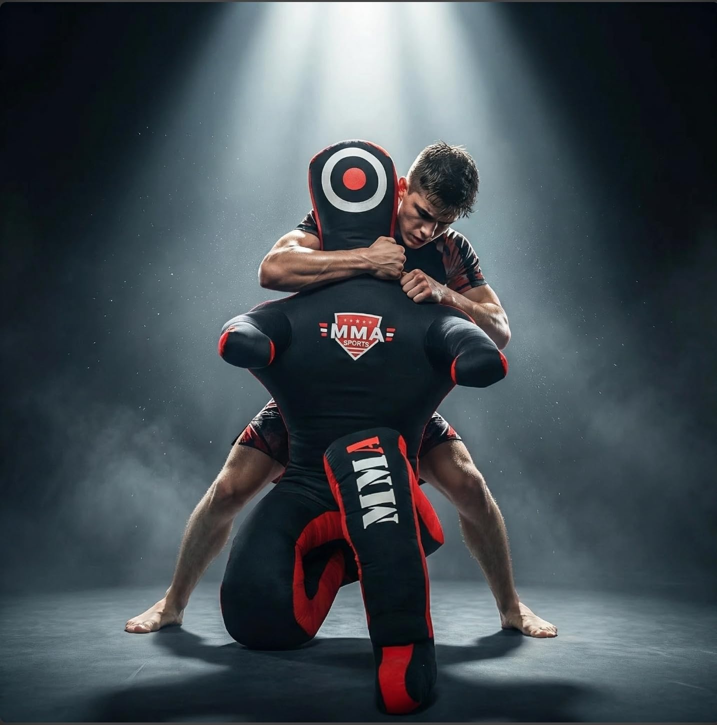 MMA SPORTS Grappling Dummy BJJ Jiu Jitsu Hands Front Judo Punching Bag Wrestling Dummies (Sitting 5 FT / 60 in ) - UNFILLED, Black
