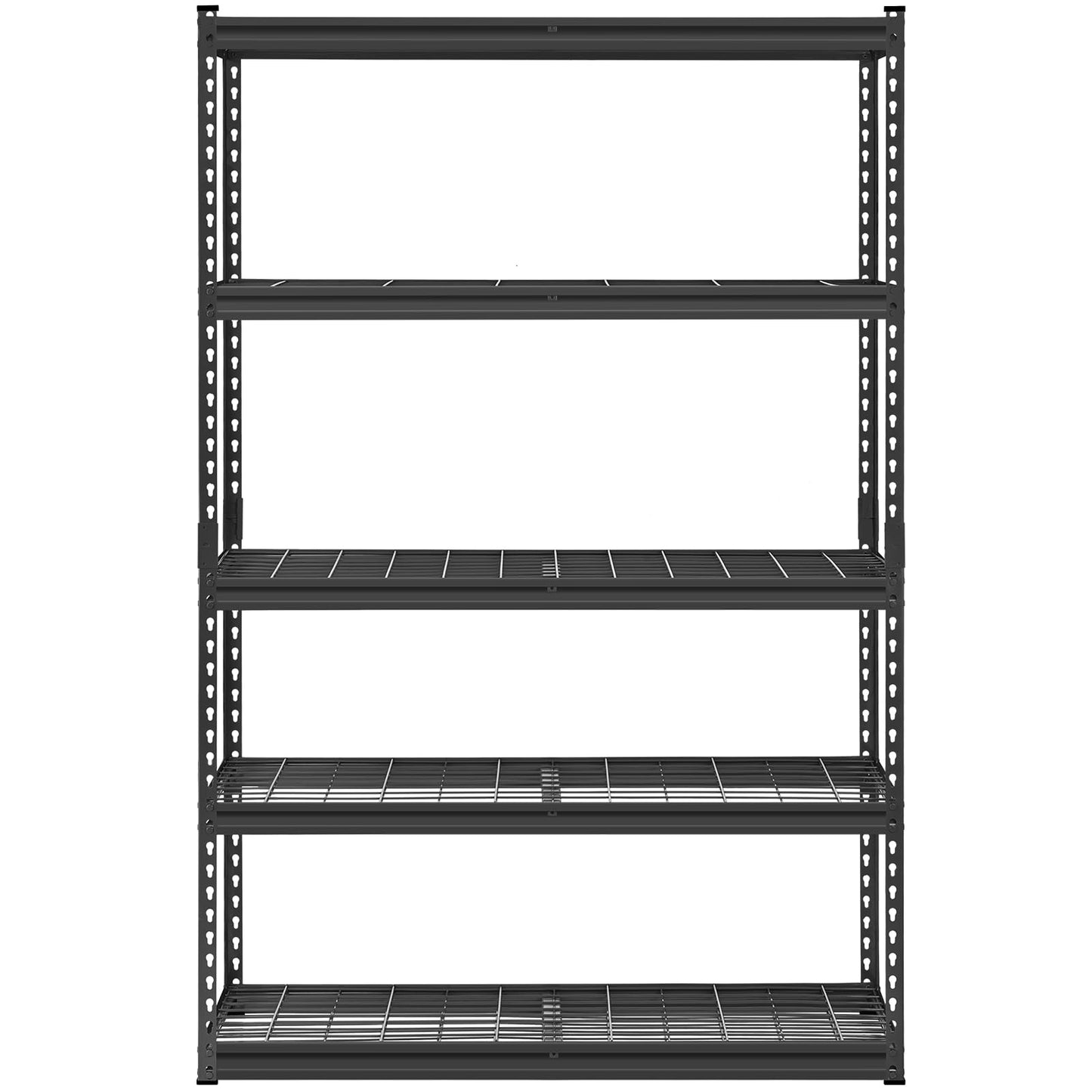 VEVOR Storage Shelves, 2500 lbs, 5 Tier Heavy Duty Garage Shelving, 18" D x 48" W x 72" H Adjustable Metal Shelves for Industrial Shelving Unit Utility Shelf, for Kitchen, Warehouse, Basement, Black