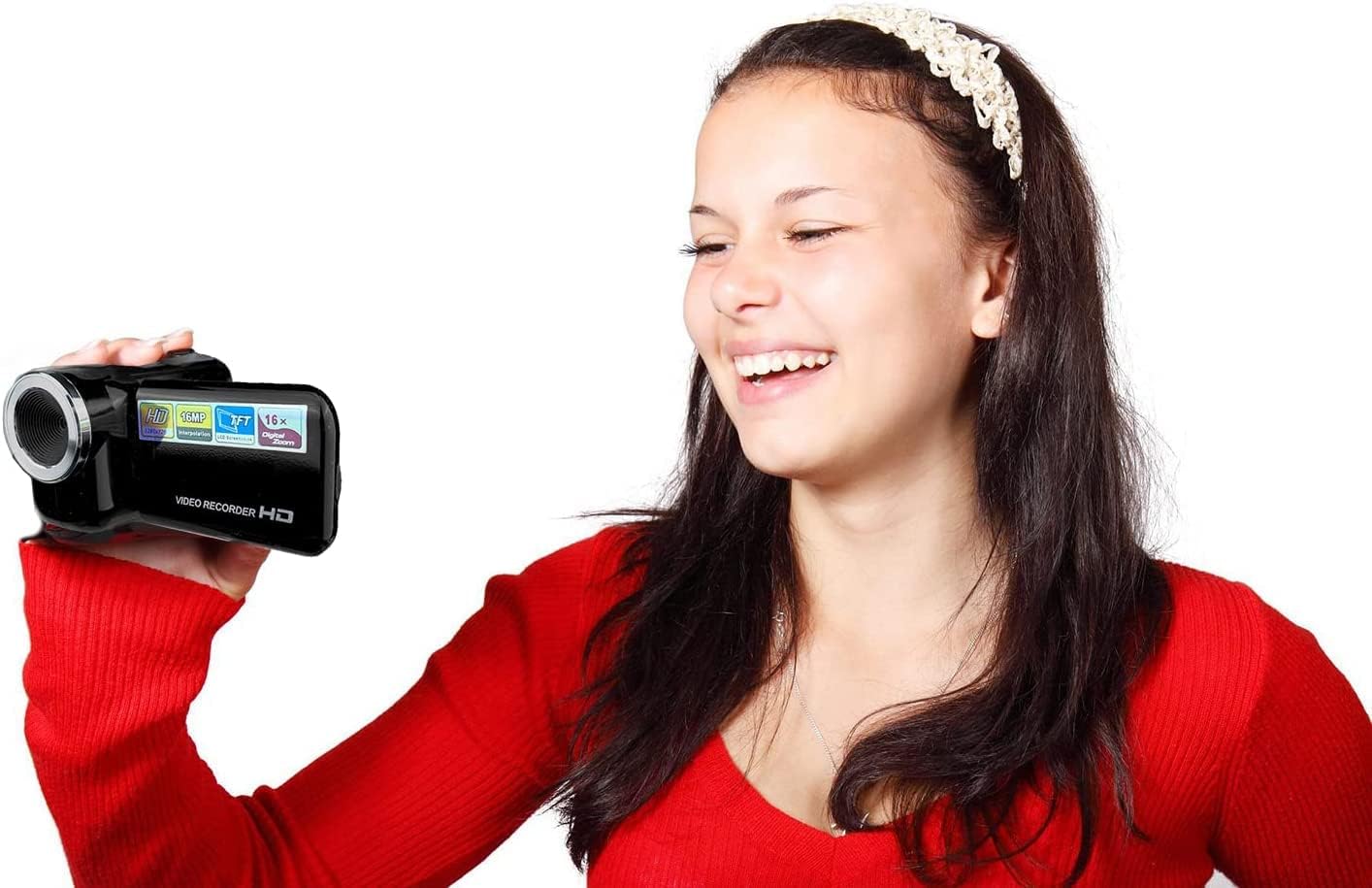eDealz 16MP 16x 2.4" 32GB HD Mini Digital Camcorder with Zoom Compact Video Camera with Screen, SD Card & USB Cable