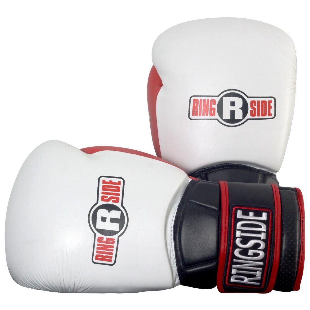 Ringside Pro Style IMF Tech Boxing Training Sparring Gloves, White, 18-Ounce