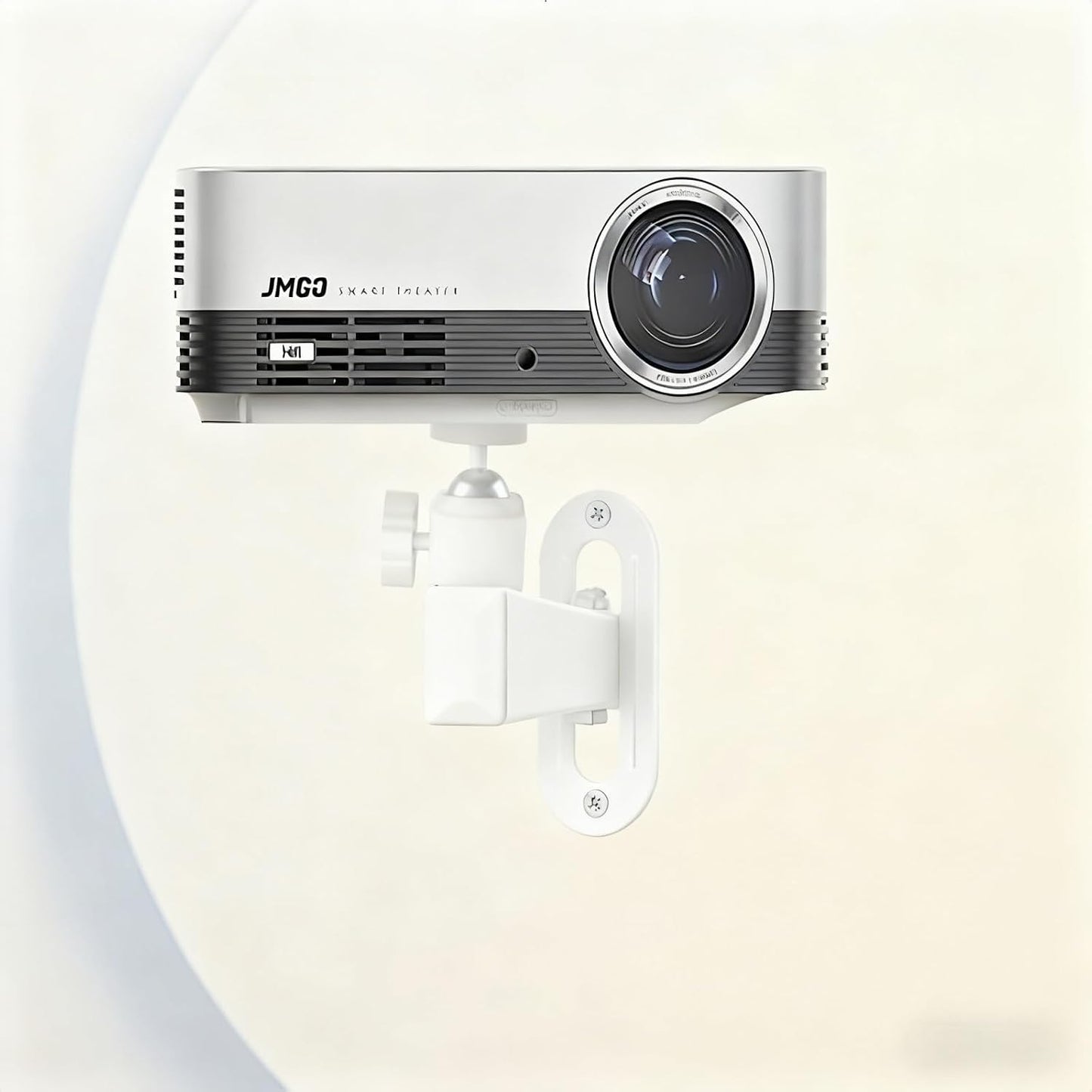 FINXRoll 1/4" 8.46in Foldable Universal Projector & CCTV Camera Wall/Ceiling Mount Bracket (White) - Screw, Adjustable