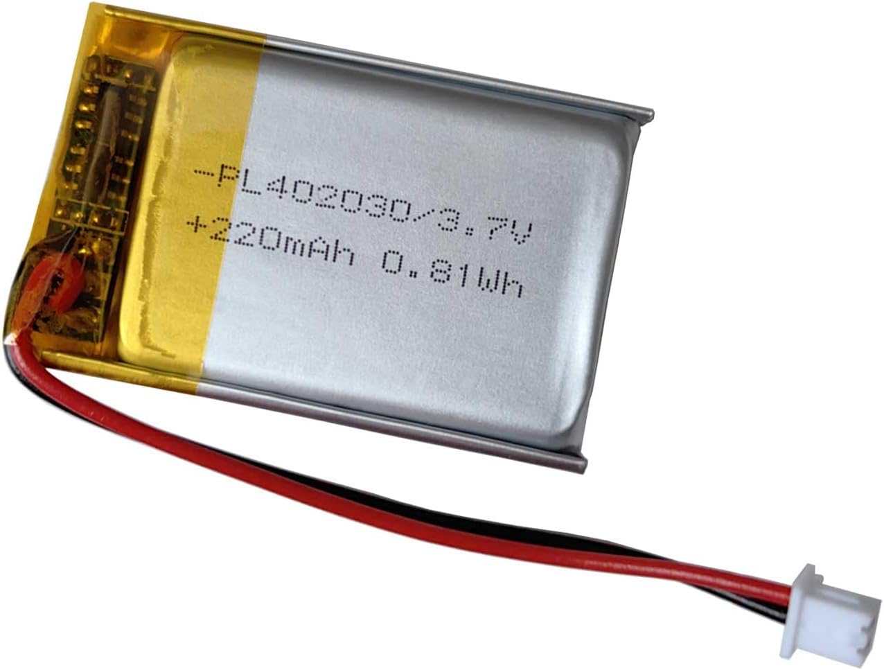 XINLANTECH 3.7v 402030 220mAh PH1.25/2p Headset, Watch,MP3 2Pack Rechargeable Lithium Polymer Replacement Battery