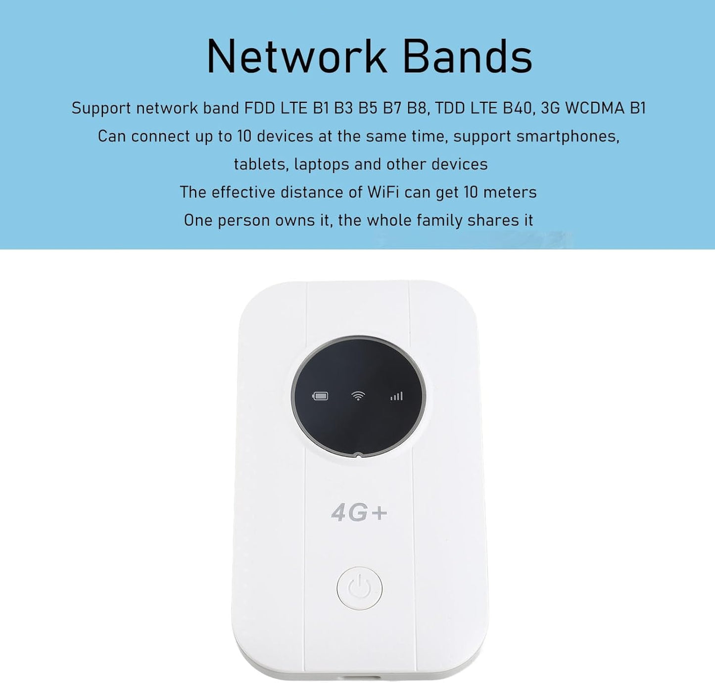 Yoidesu 4G 300Mbps 10 LTE Mobile Hotspot, Professional Portable Travel Routers SIM Card, High Speed Unlocked Router