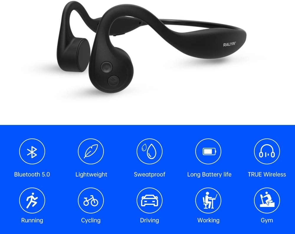 MP3 8G 5.3, Open Ear Headphones, Bone Conduction Headphones, Built-in Player Memory, Wireless Open Earphones Bluetooth