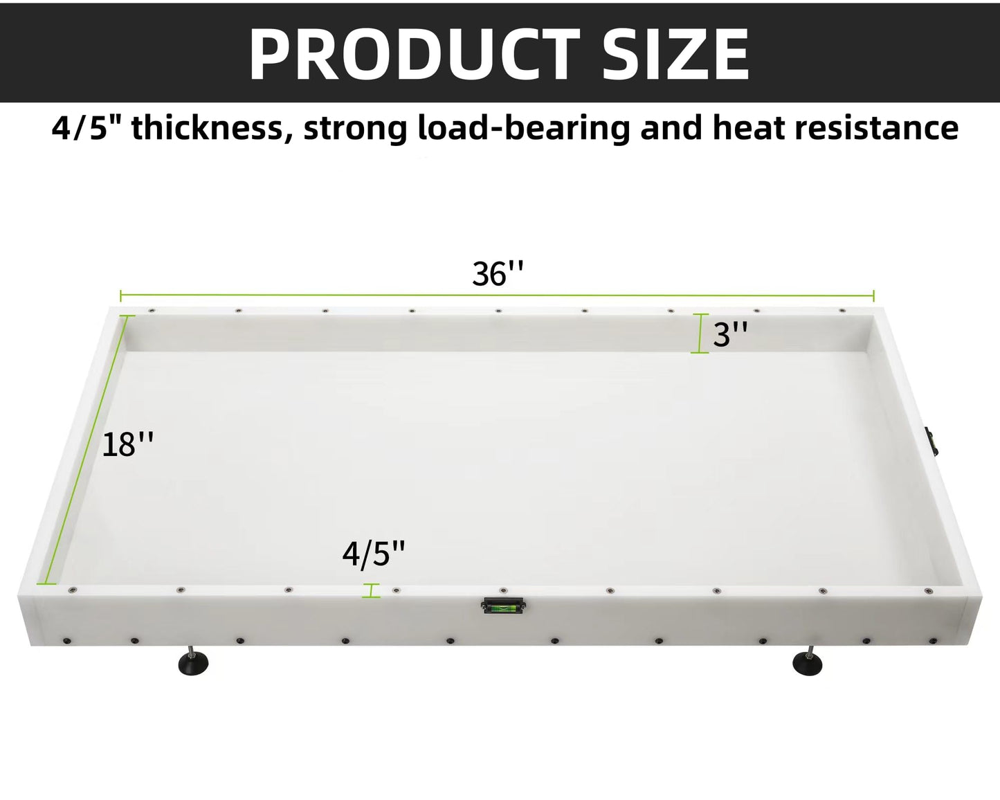 GROWLING Extra Large Epoxy Resin Mold 36x18x3 Inches, Adjustable Fastening and Leveling, Heavy Duty Reusable Resin Mold for River Tables, Coffee Tables, Trays, Cutting Boards, DIY Resin Art Etc.