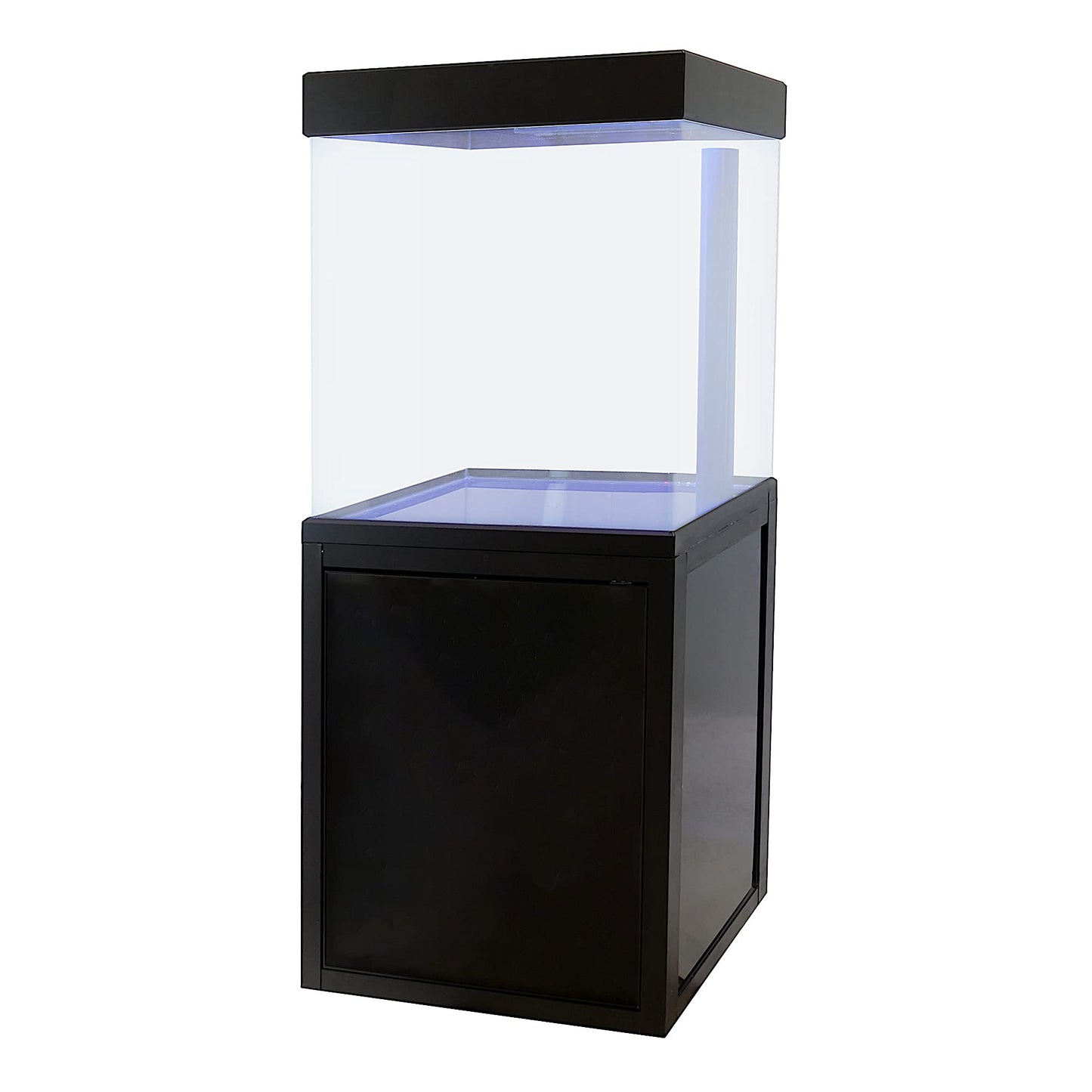 JAJALE 40 Gallon Glass Aquarium with Aluminum Cabinet - Including Sump for Filtration and Circulation, Plumbing, LED, Black