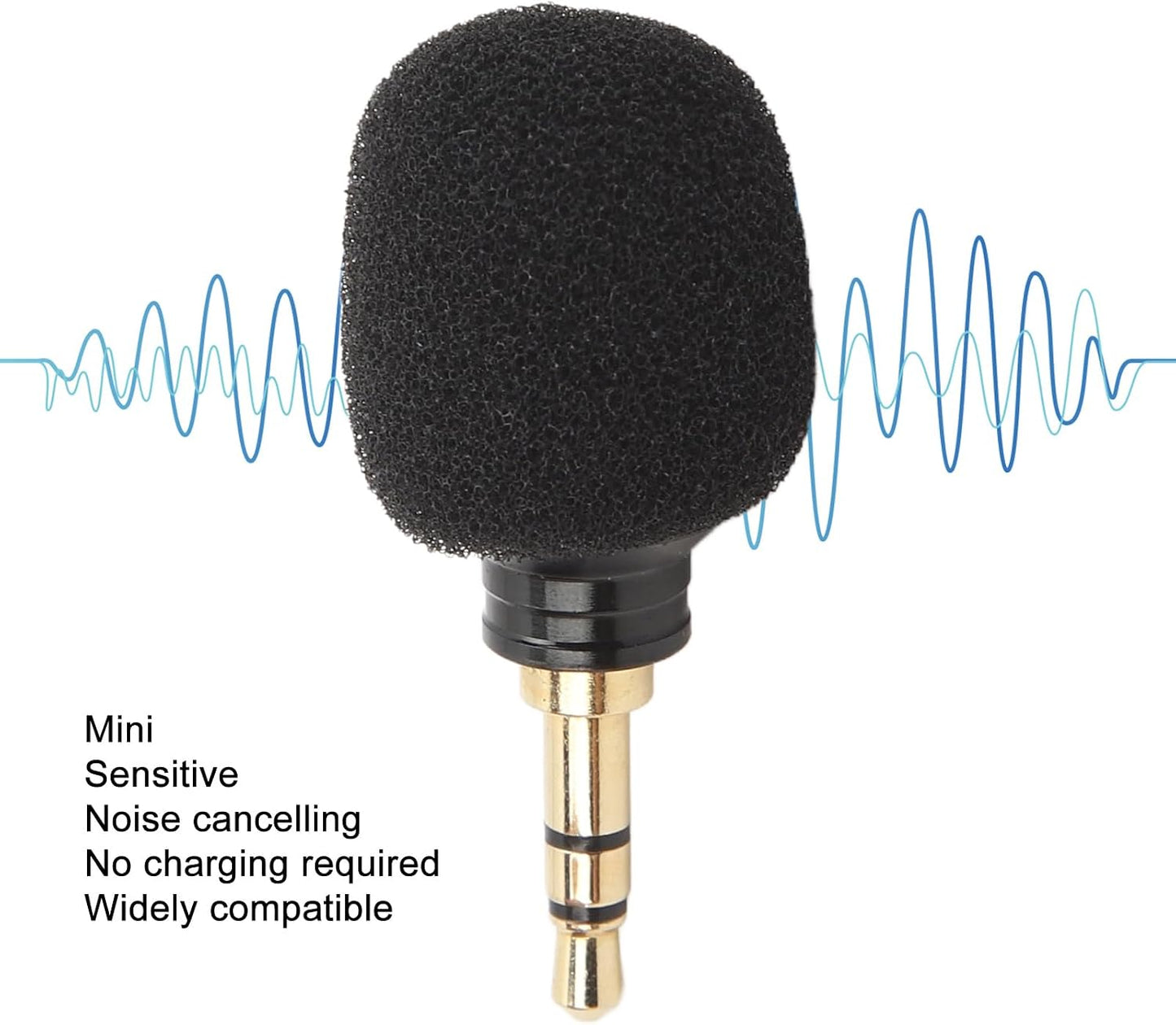 ciciglow 3.5mm, External Camera Microphone Mini Omnidirectional Condenser Microphone with Noise Reduction, for DSLR