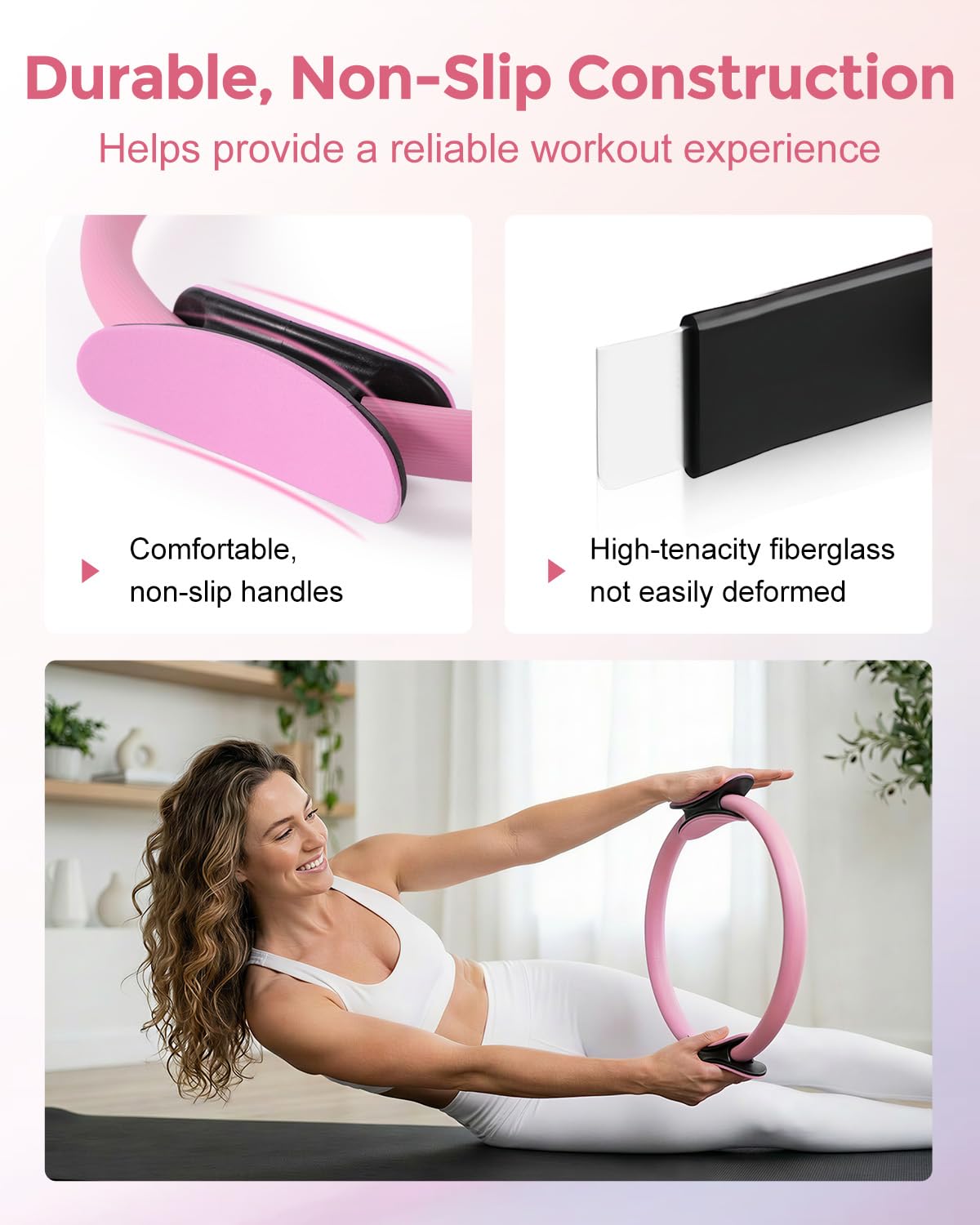 Home Pilates Kit for Petite Women, Pilates Equipment Ring and Ball Set 12'' Magic Circle, Mini Ball, Resistance Bands, Workout Guide for Essentials Starter Kit for Beginners, Strength, Toning
