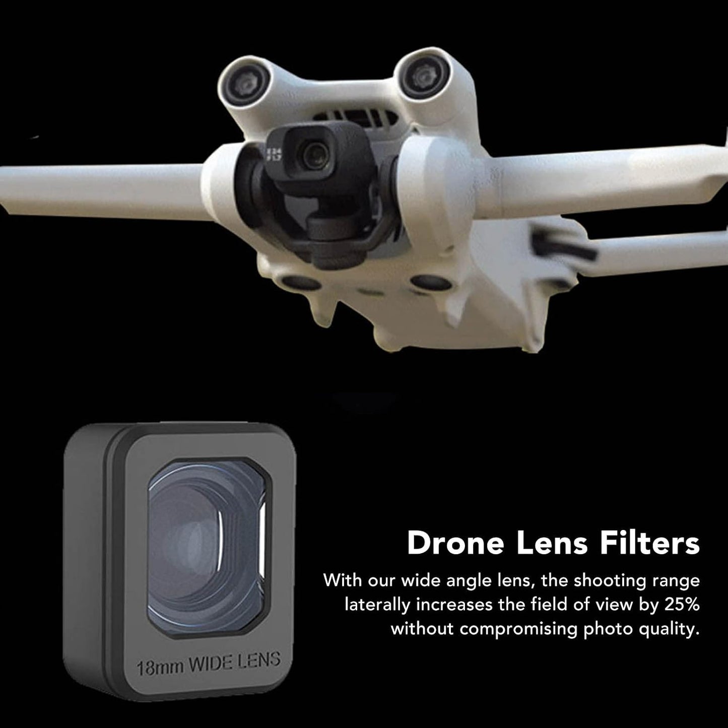 ASHATA 3 25% for Mini Pro Wide Angle Lens - Increased Field of View - HD Picture Quality - Quick Installation