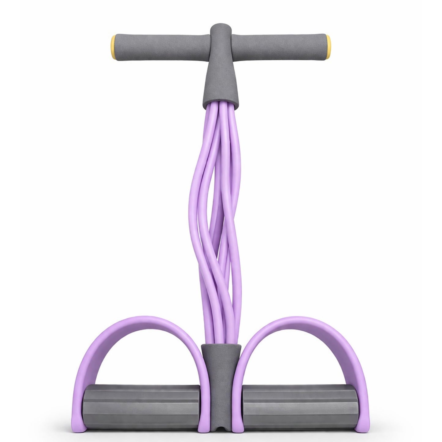 New 6-Tube Foot Pedal Puller Resistance Bands with Handle, Multifunction Tension Rope, Elastic Yoga Pedal Puller for Home Fitness and Body Stretching (Light Purple & Gray)