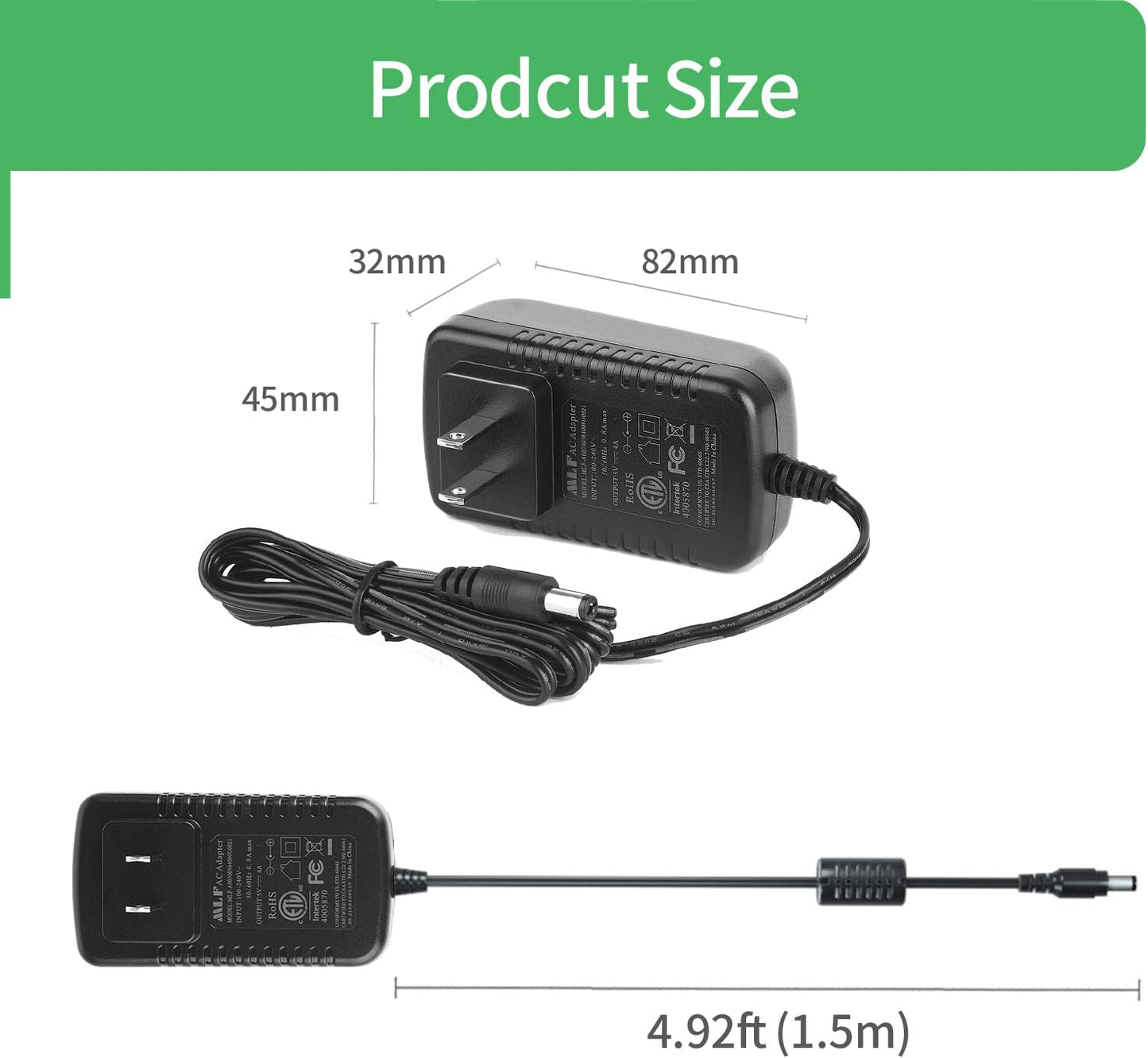Security-01 2-Pack 5V 4A 5.5mm 2.1mm,UL AC to DC Power Supply Adapter, Plug x Listed