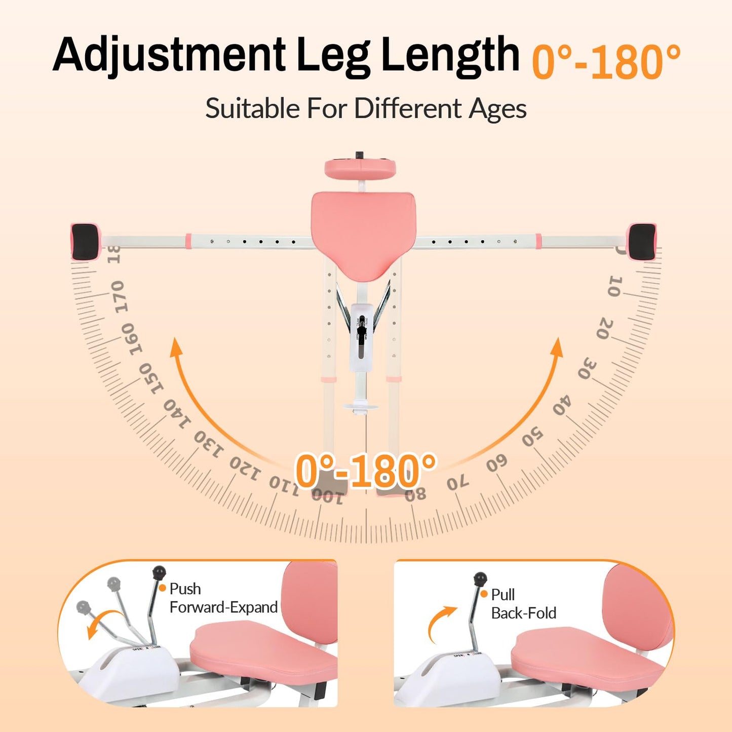 FAHKNS Leg Stretcher - Split Machine for Leg Stretching, Flexibility Stretching Equipment - Ballet, Yoga, Dance, Martial Arts (Pink, New Model with Backrest and Phone Holder)