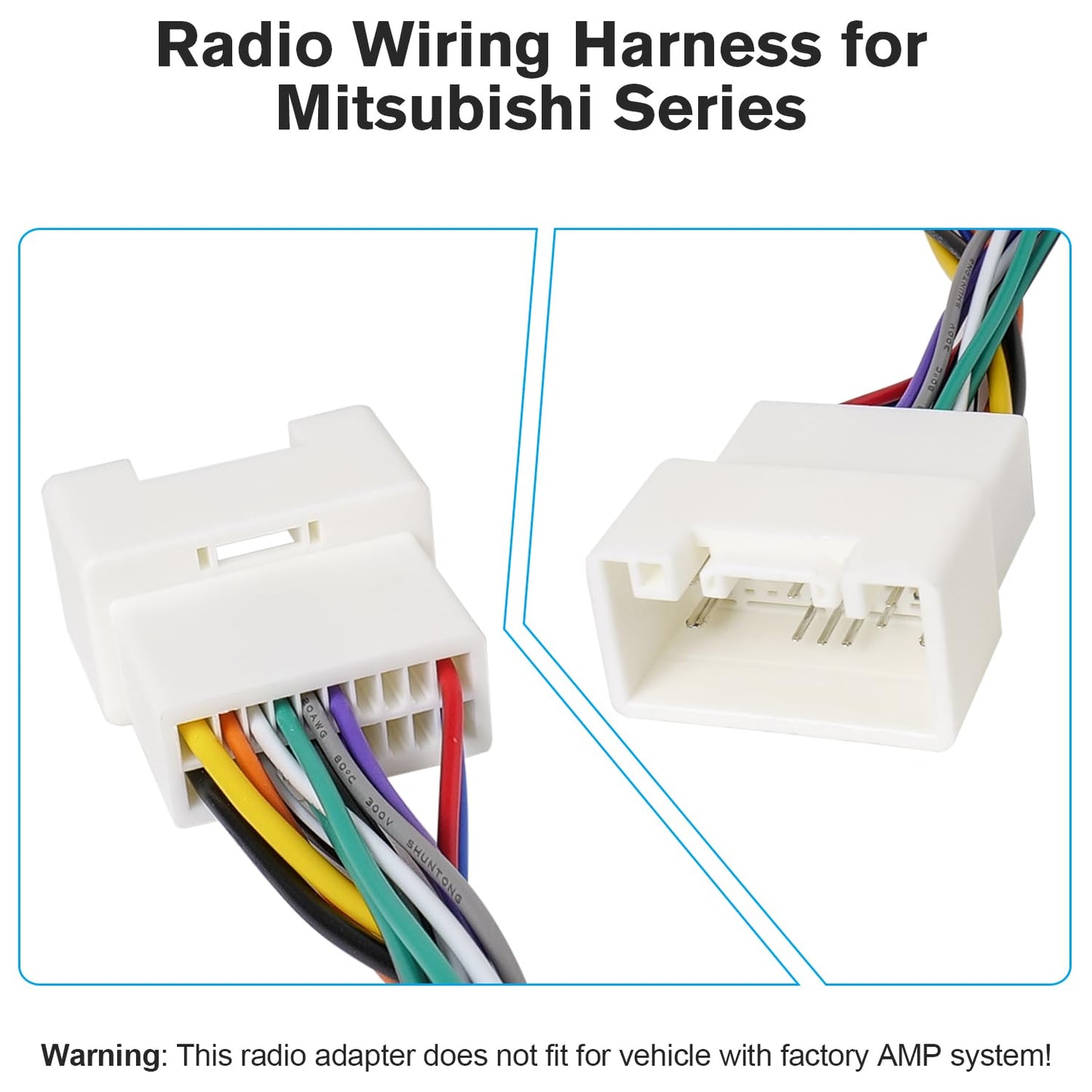 20Pin ISO Radio Wiring Harness Car Stereo Wire Adapter Compatible with Mitsubishi Outlander Lancer Mirage Pajero Shogun