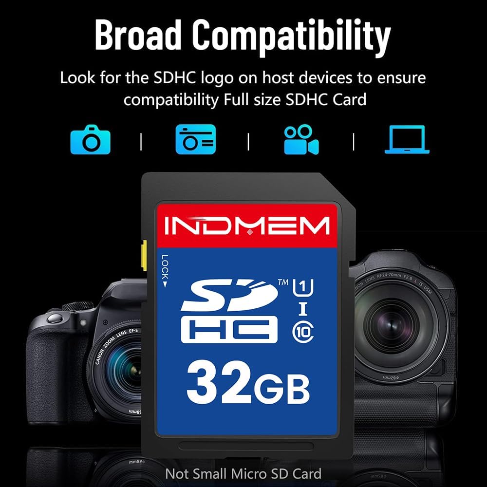 elecacc 32GB 2 Pack U1 10 32GB(2pc) SD Card, SDHC Memory Cards UHS-I Class High-Speed Full HD Video, Secure Digital